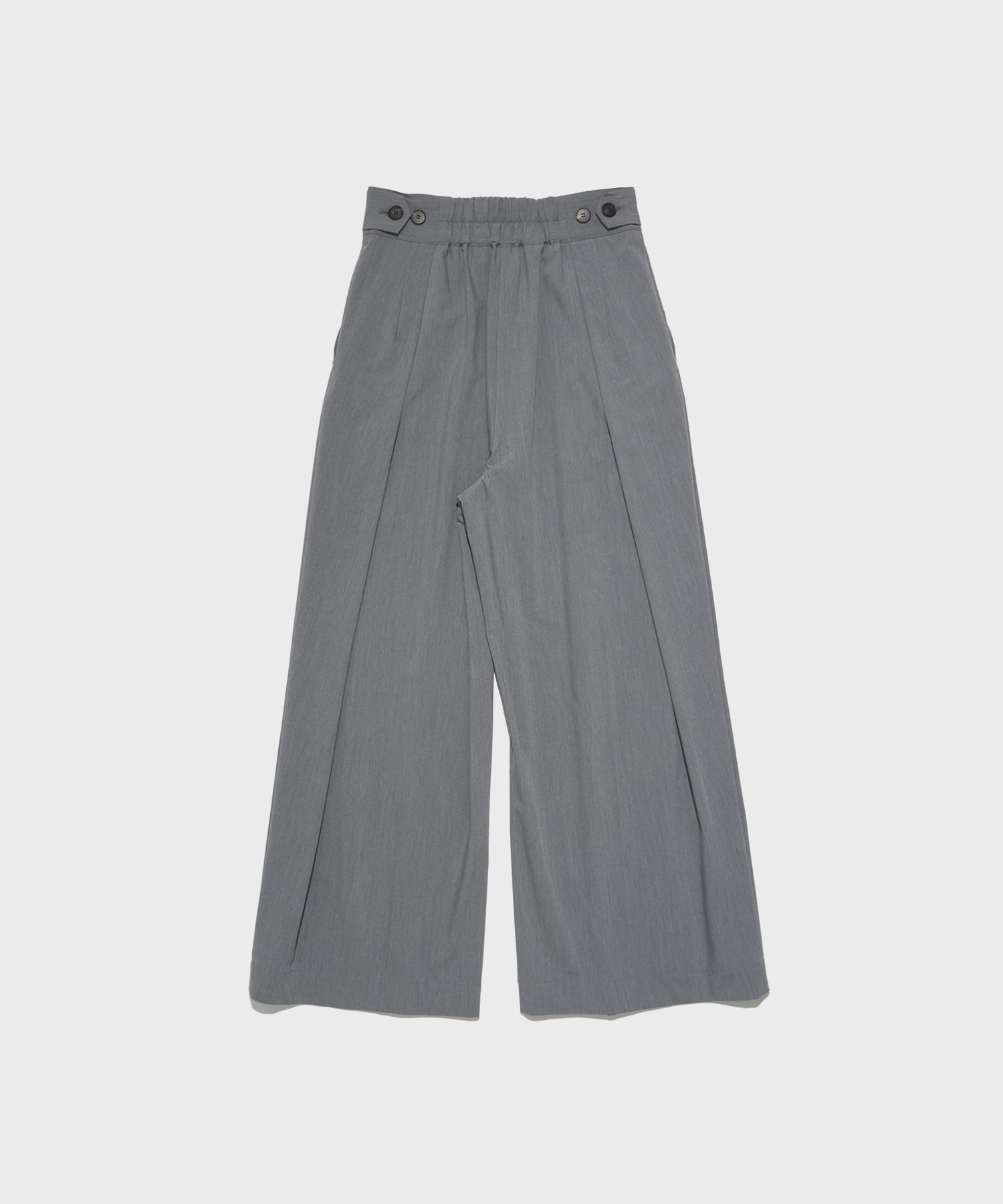 Belt Arranged Tuck Wide Pants