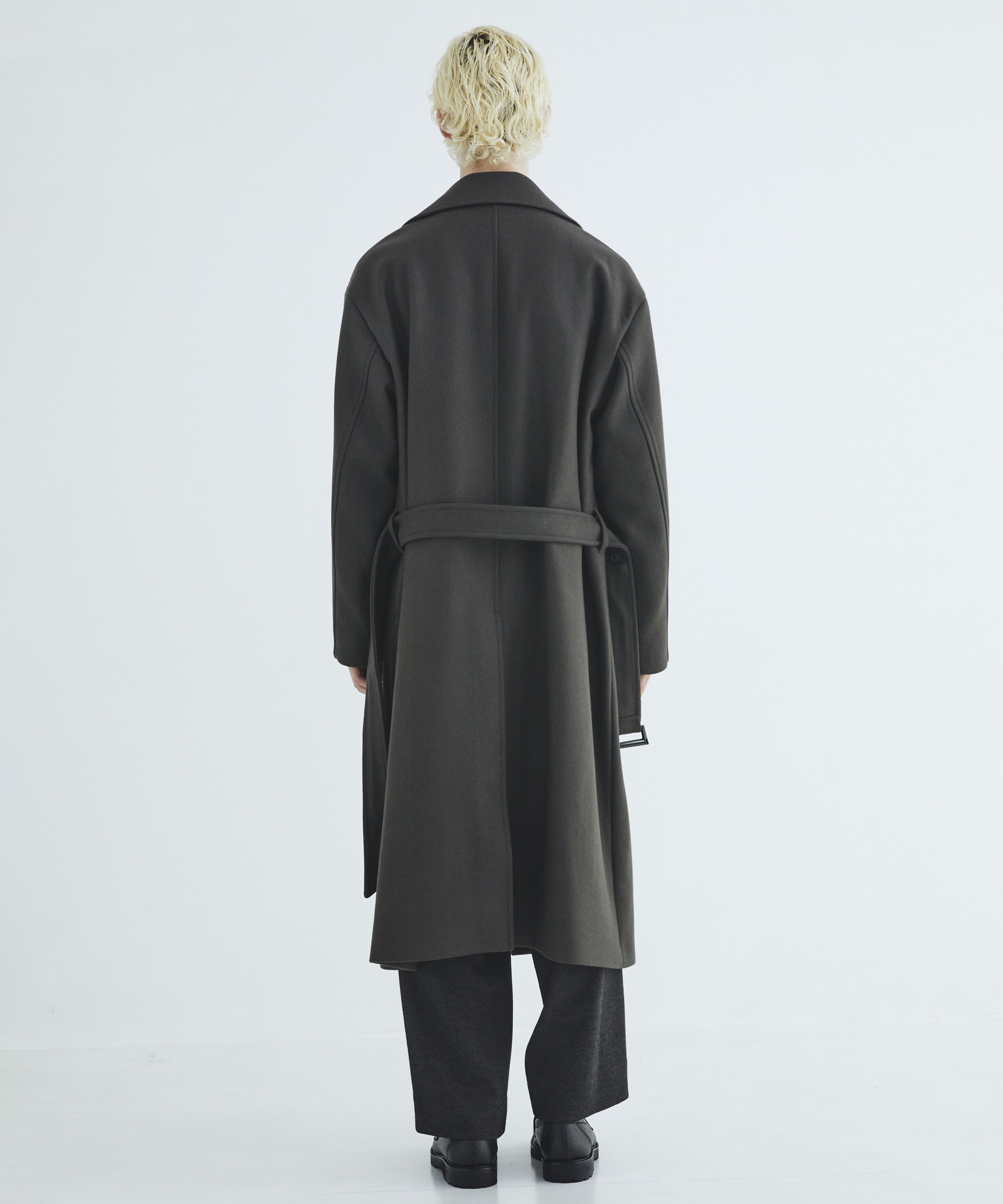 Premium meltonベルテッドコート