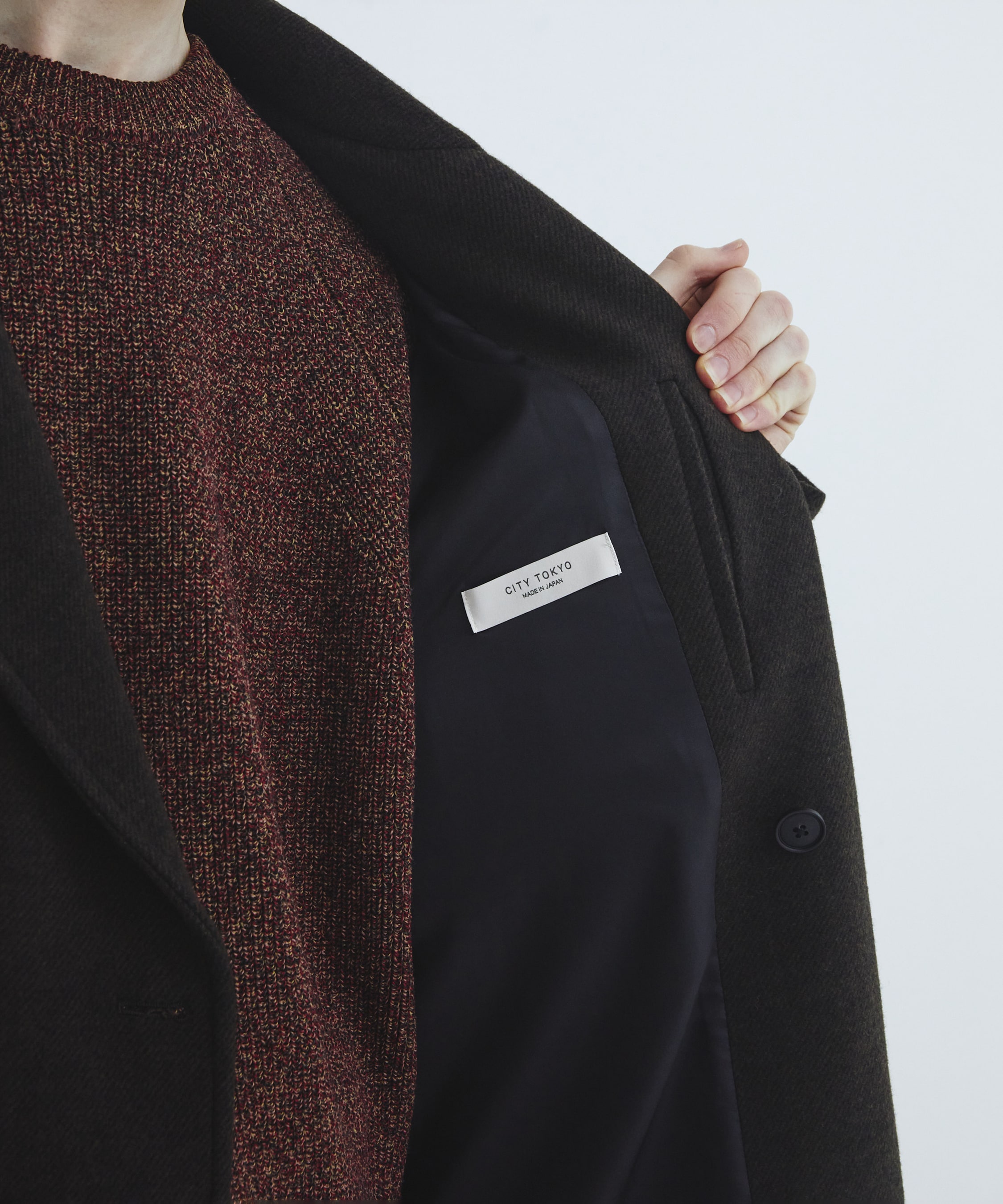 Premium meltonベルテッドコート