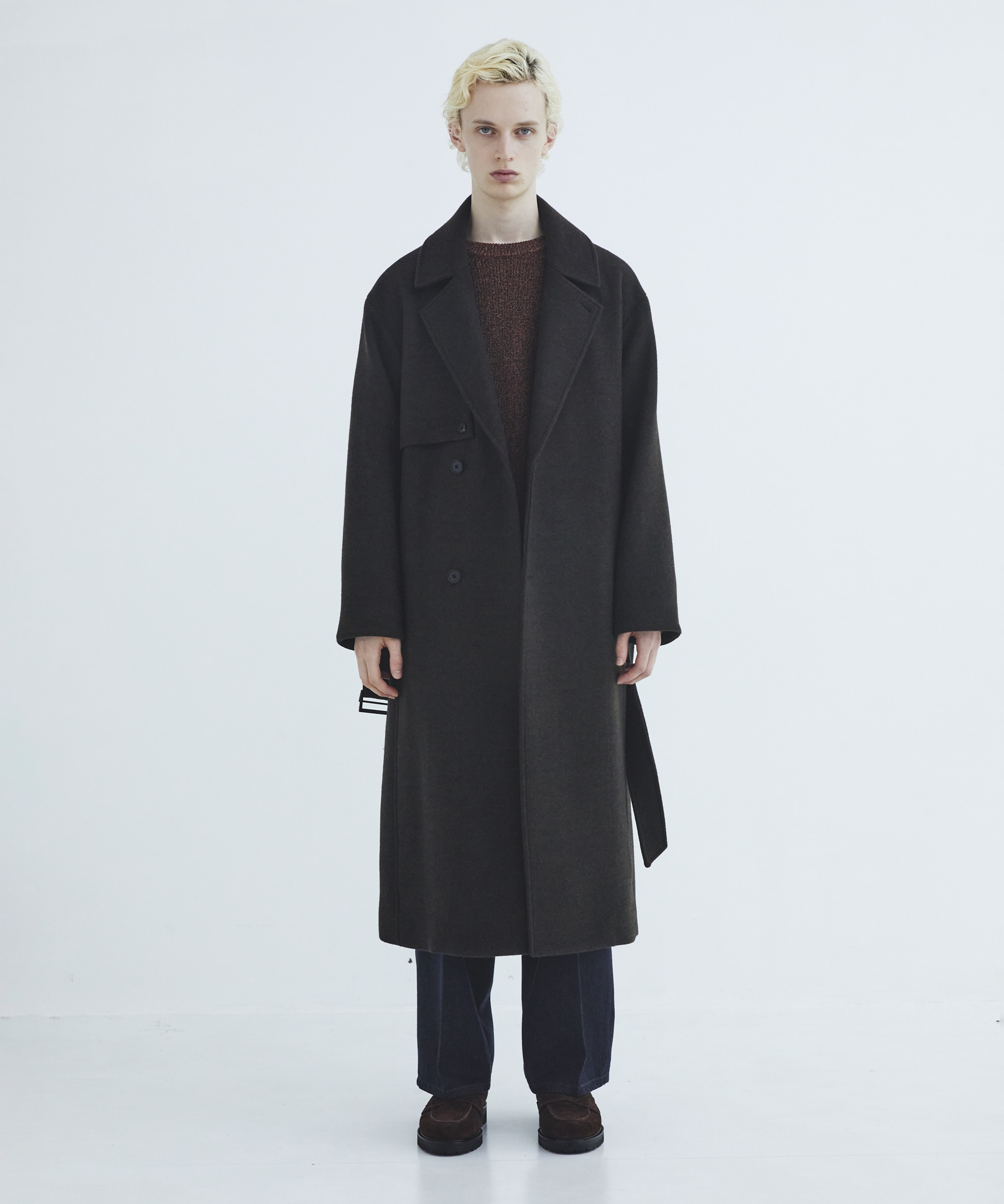 Premium meltonベルテッドコート