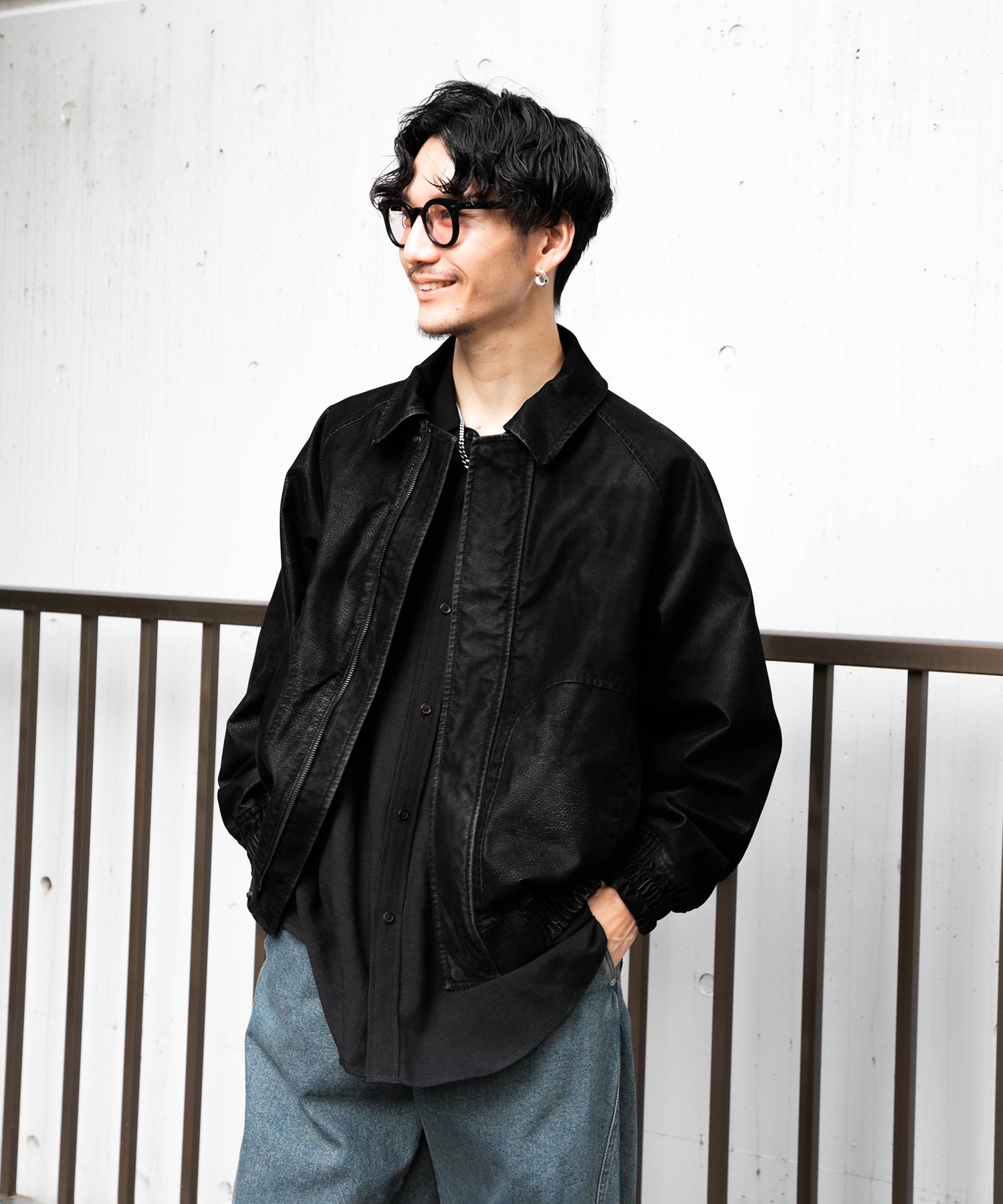 スムースレザー フライトジャケット