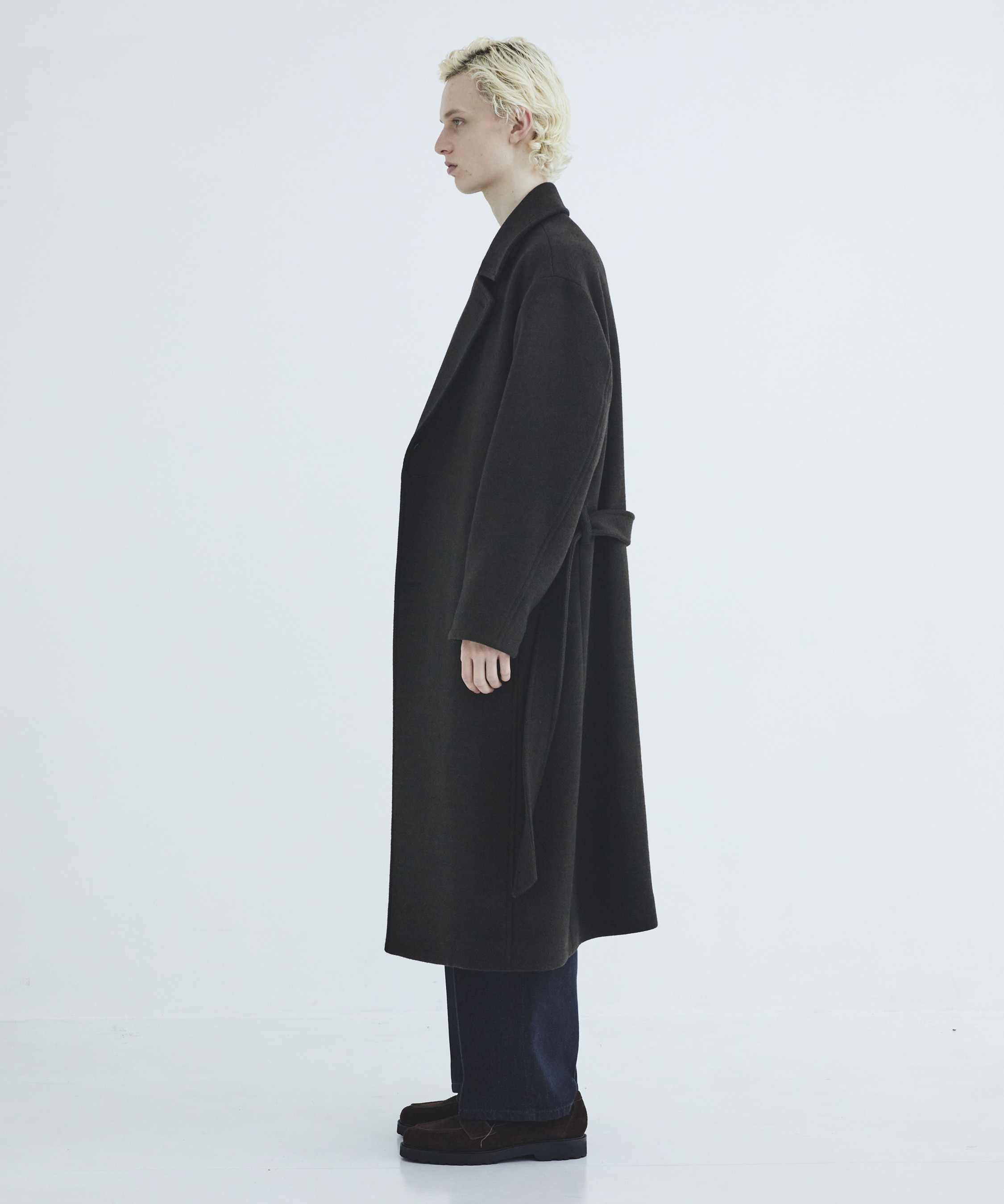 Premium meltonベルテッドコート