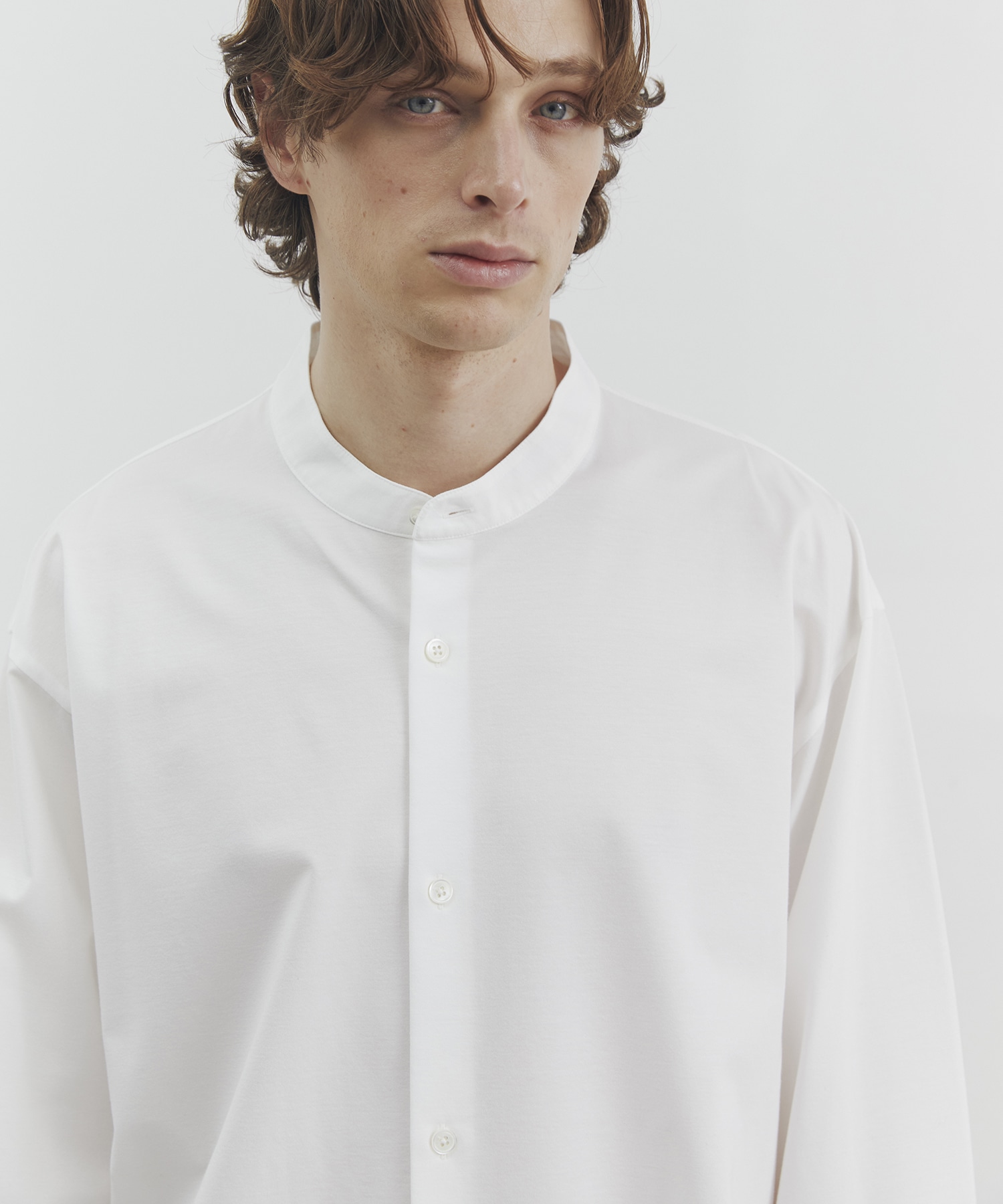 KANEMASA KNITバンドカラーシャツ