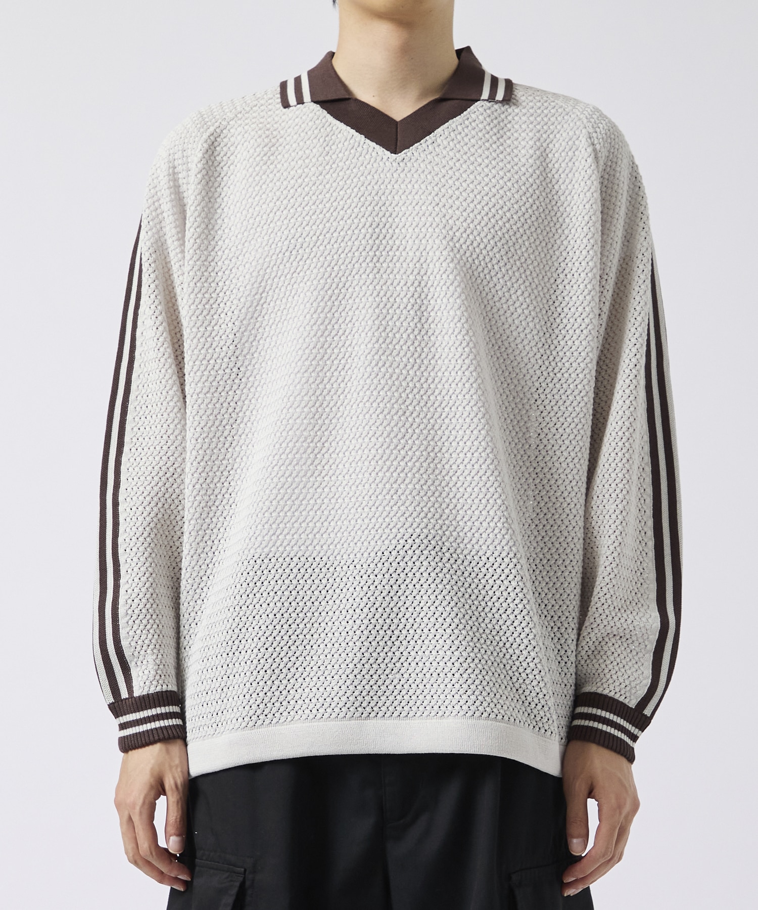 Mesh knit game shirt