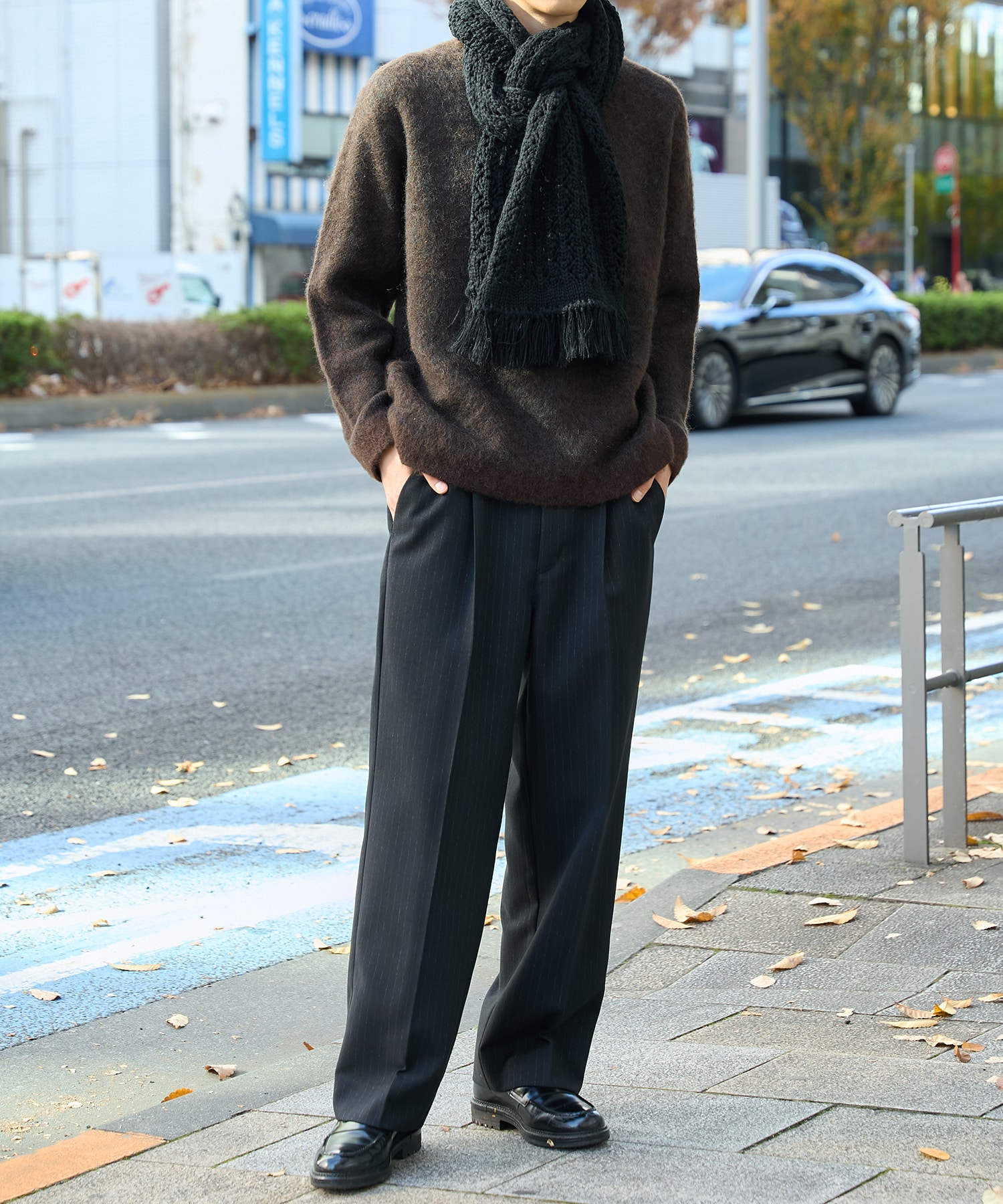 Relax tweed ストレートスラックス