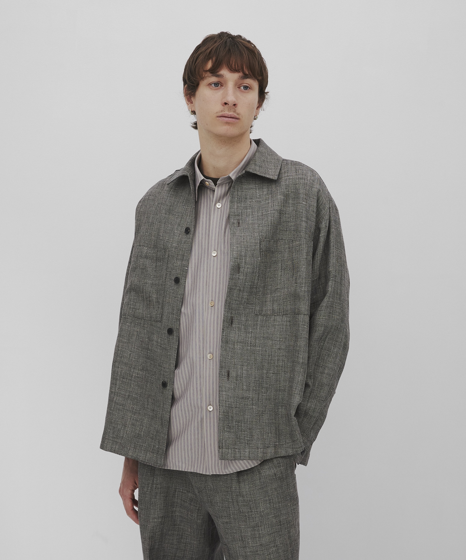 KANEMASA KNIT マルチストライプシャツ