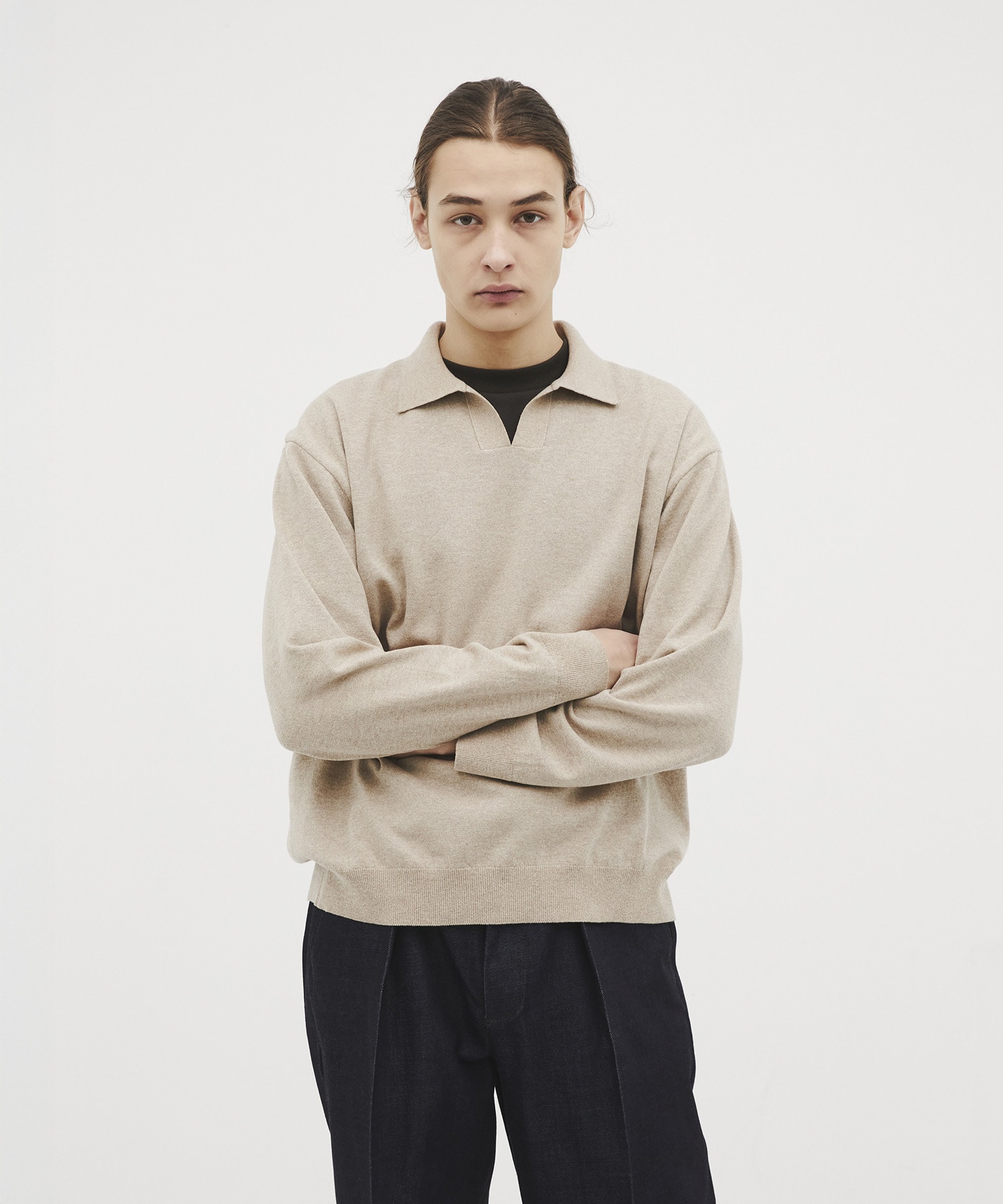 和紙ウール スキッパーポロ