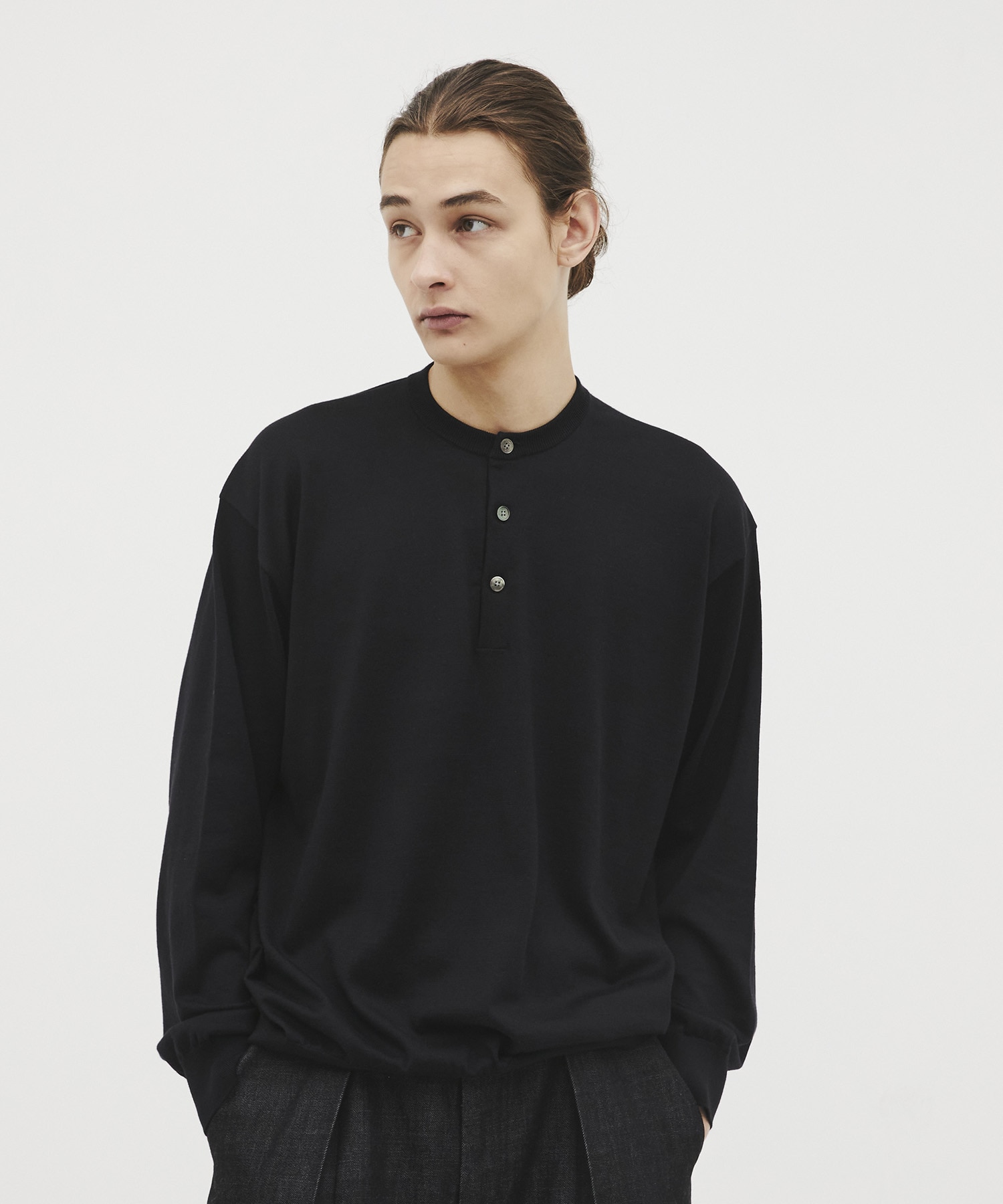 Sea island cotton ヘンリーネック