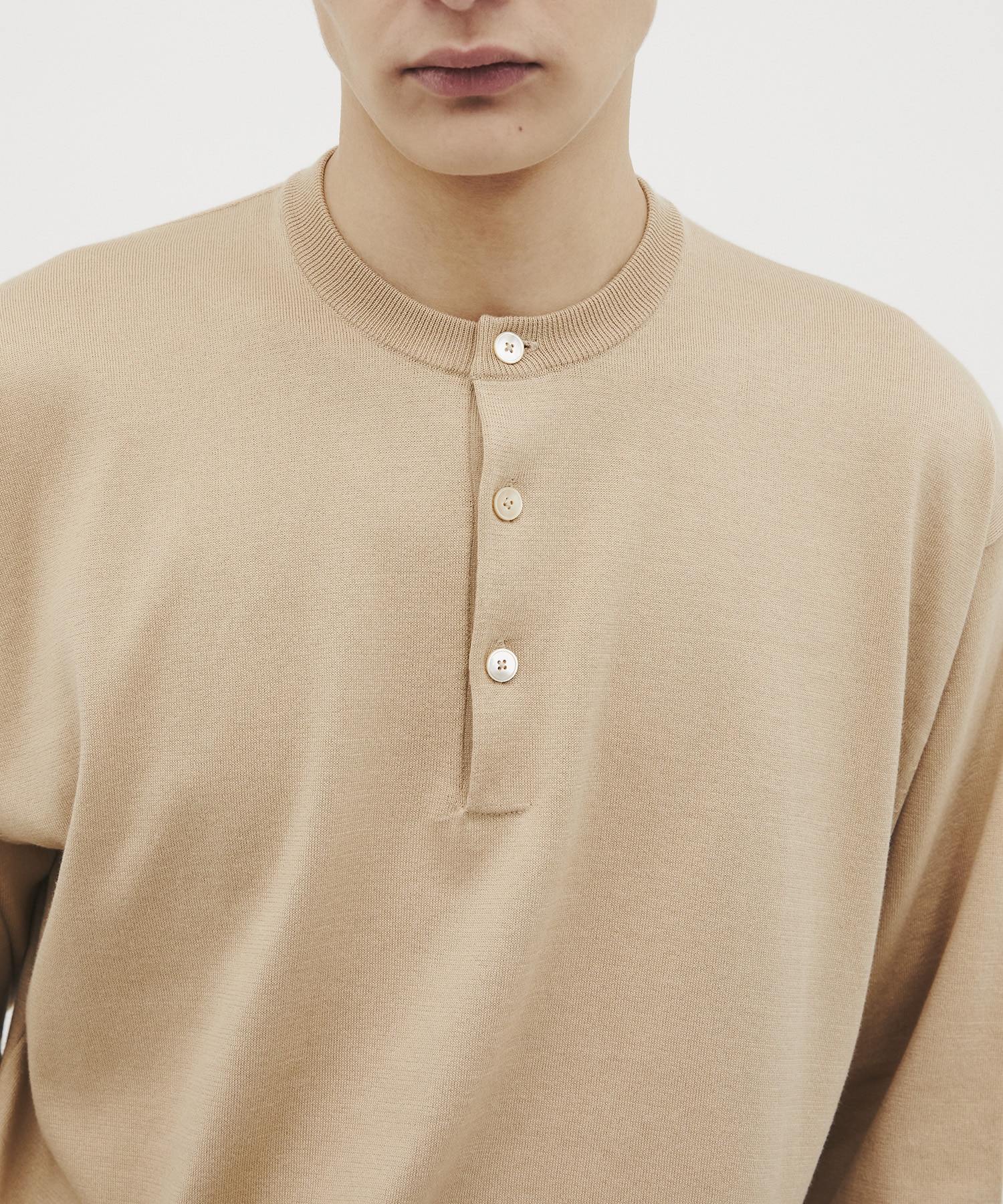 Sea island cotton ヘンリーネック