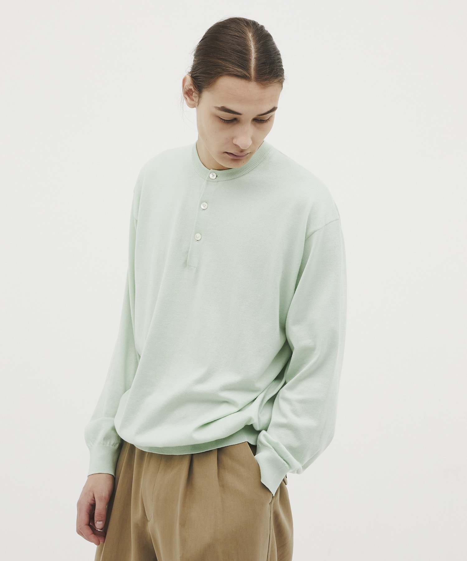 Sea island cotton ヘンリーネック