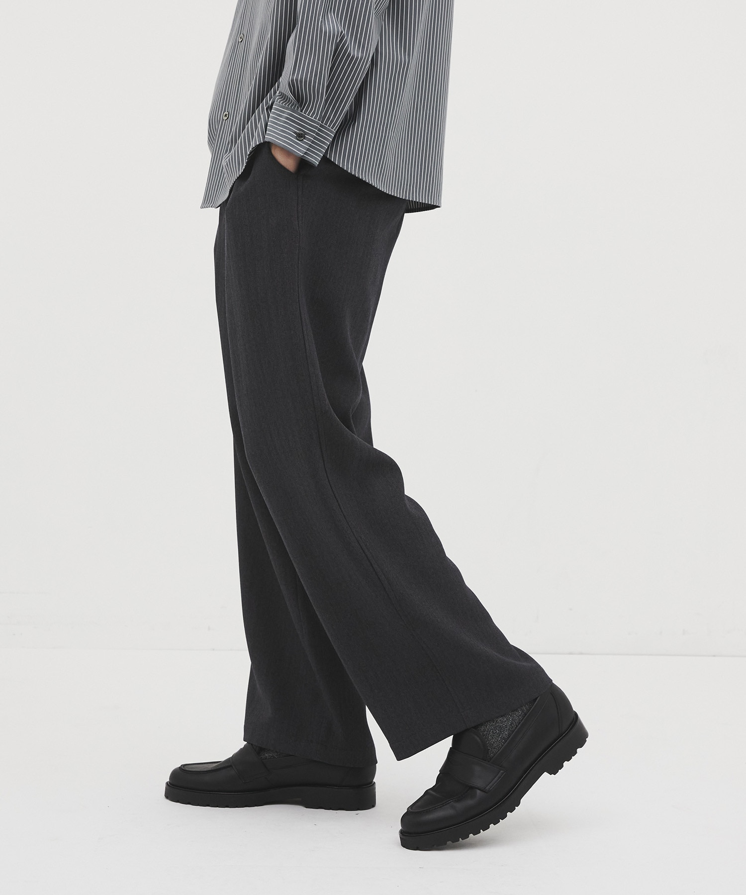 Mix herringbone ワイドパンツ