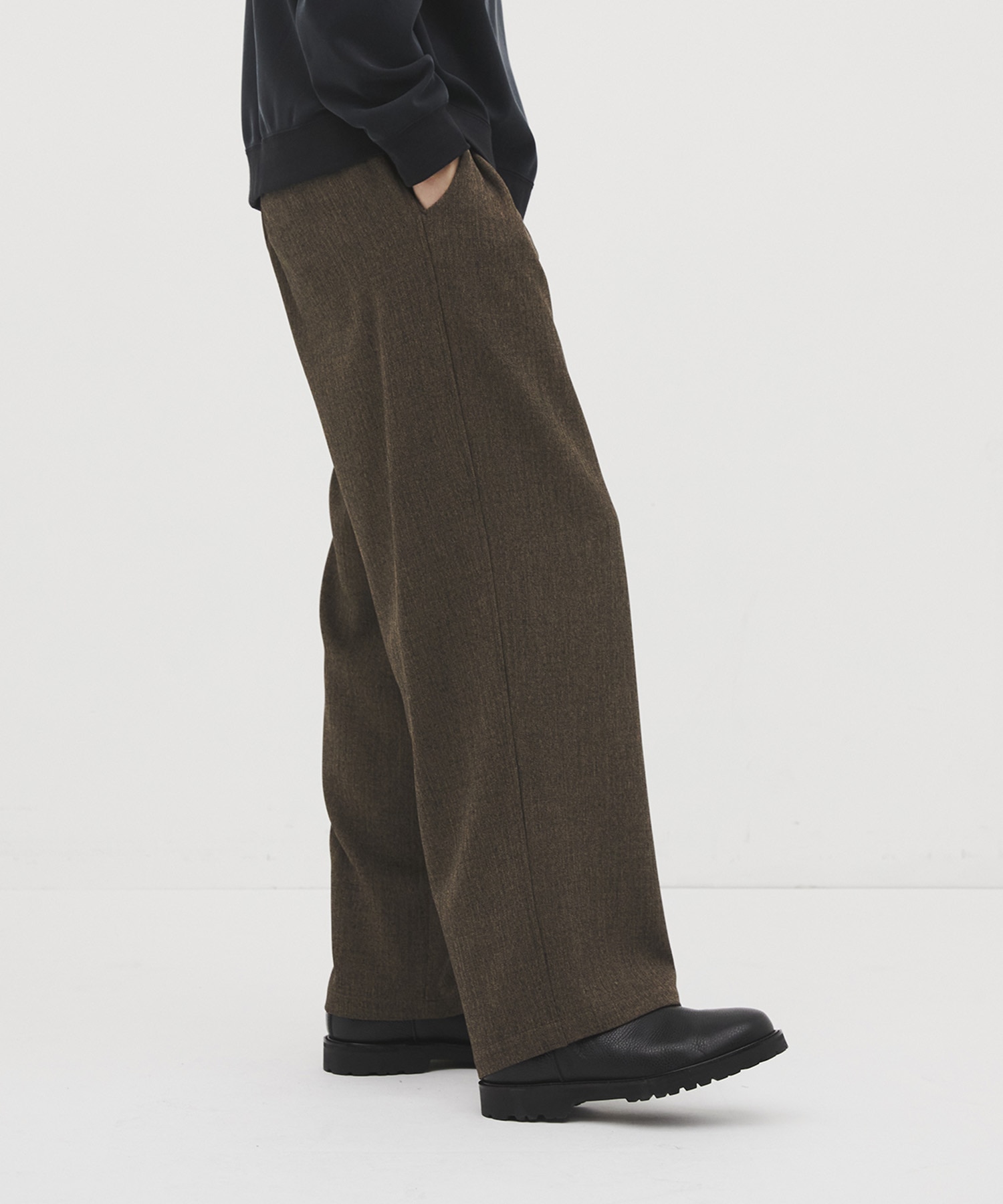 Mix herringbone ワイドパンツ