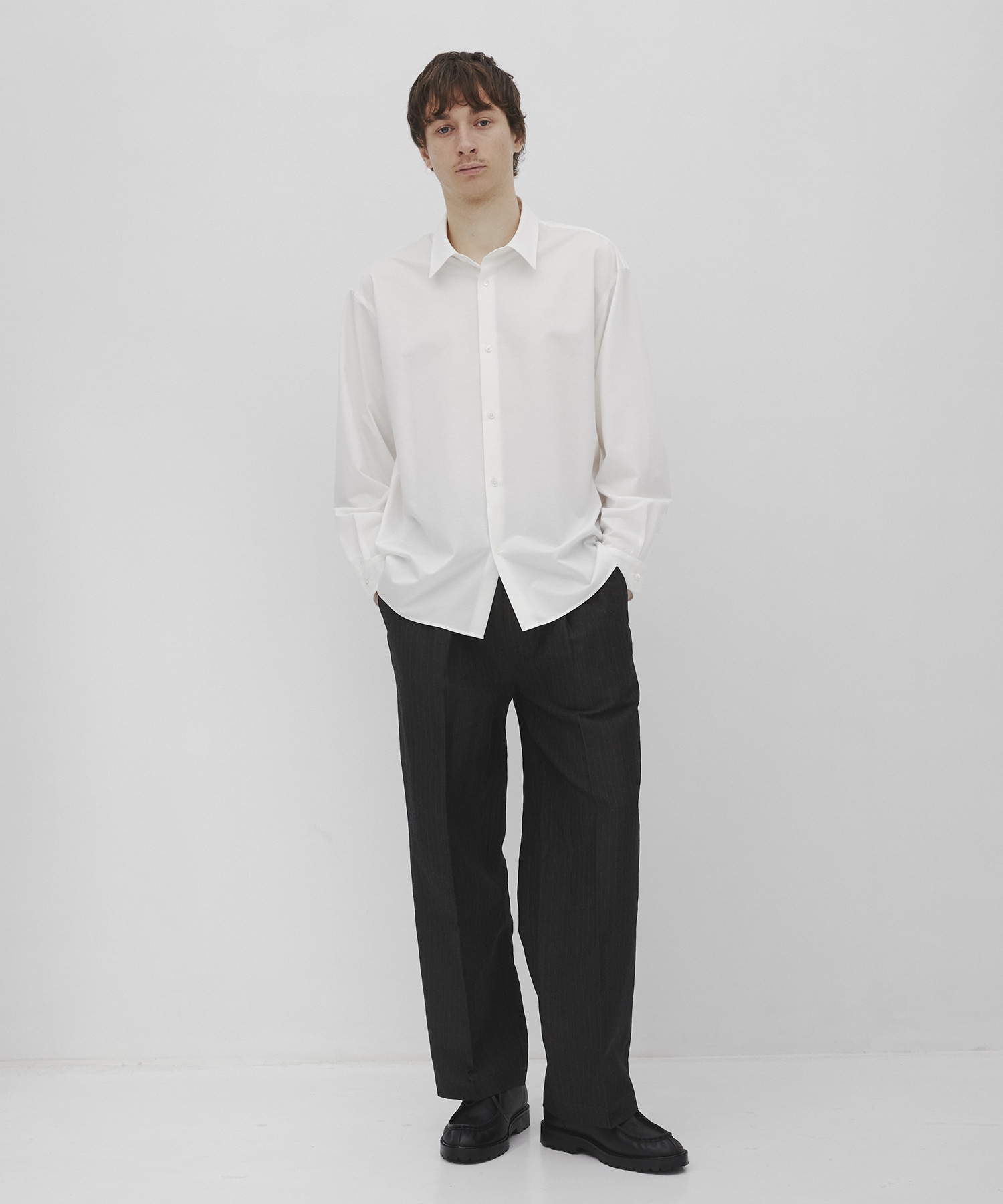 ウールリネンウェザ-イージースラックス