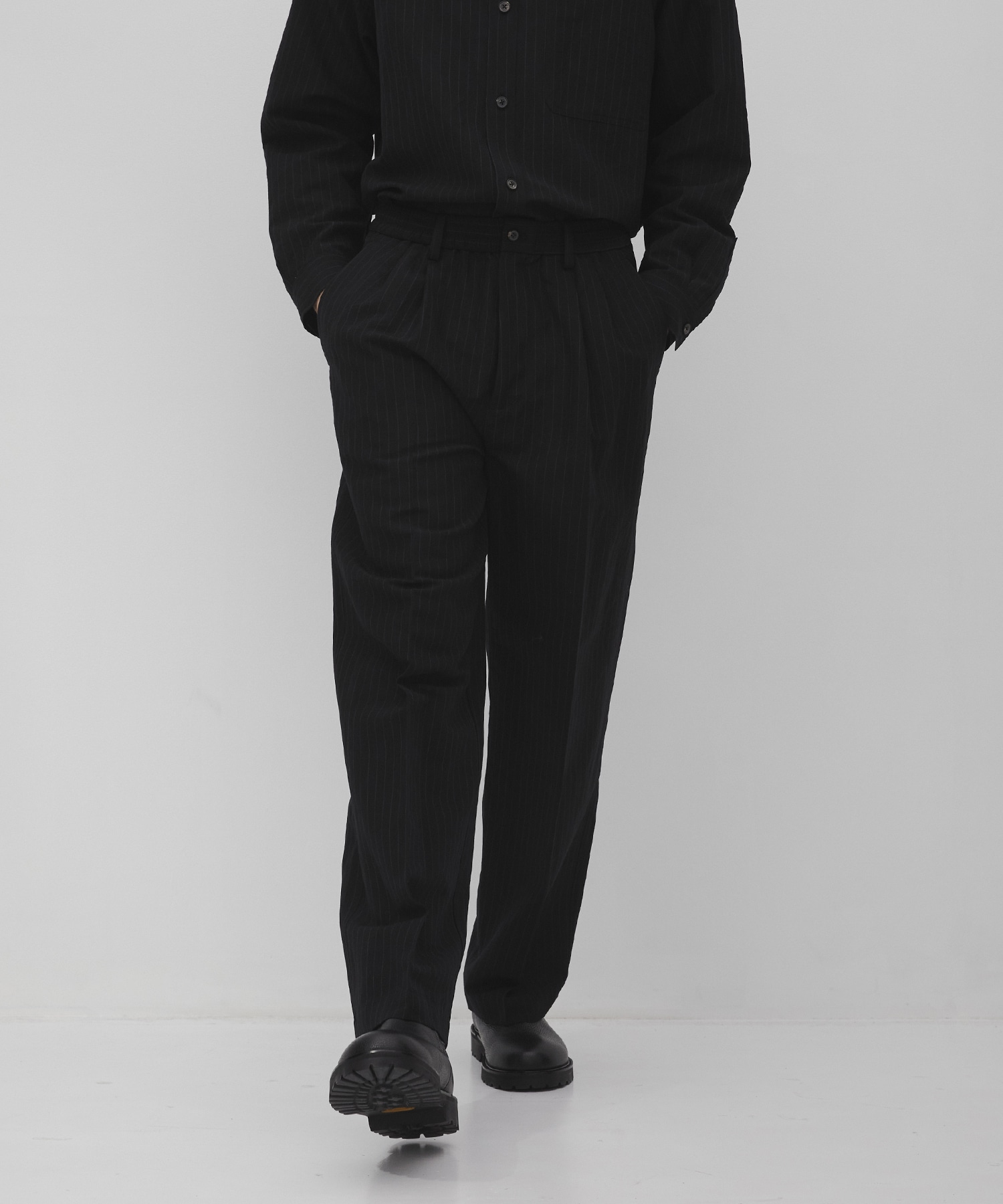 ウールリネンウェザ-イージースラックス