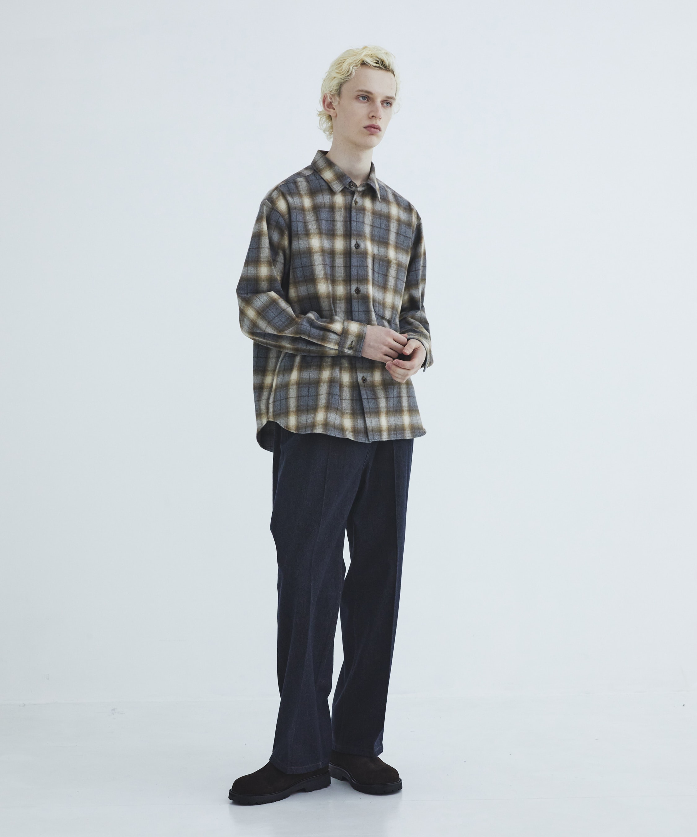 ソフトフランネルチェックシャツ