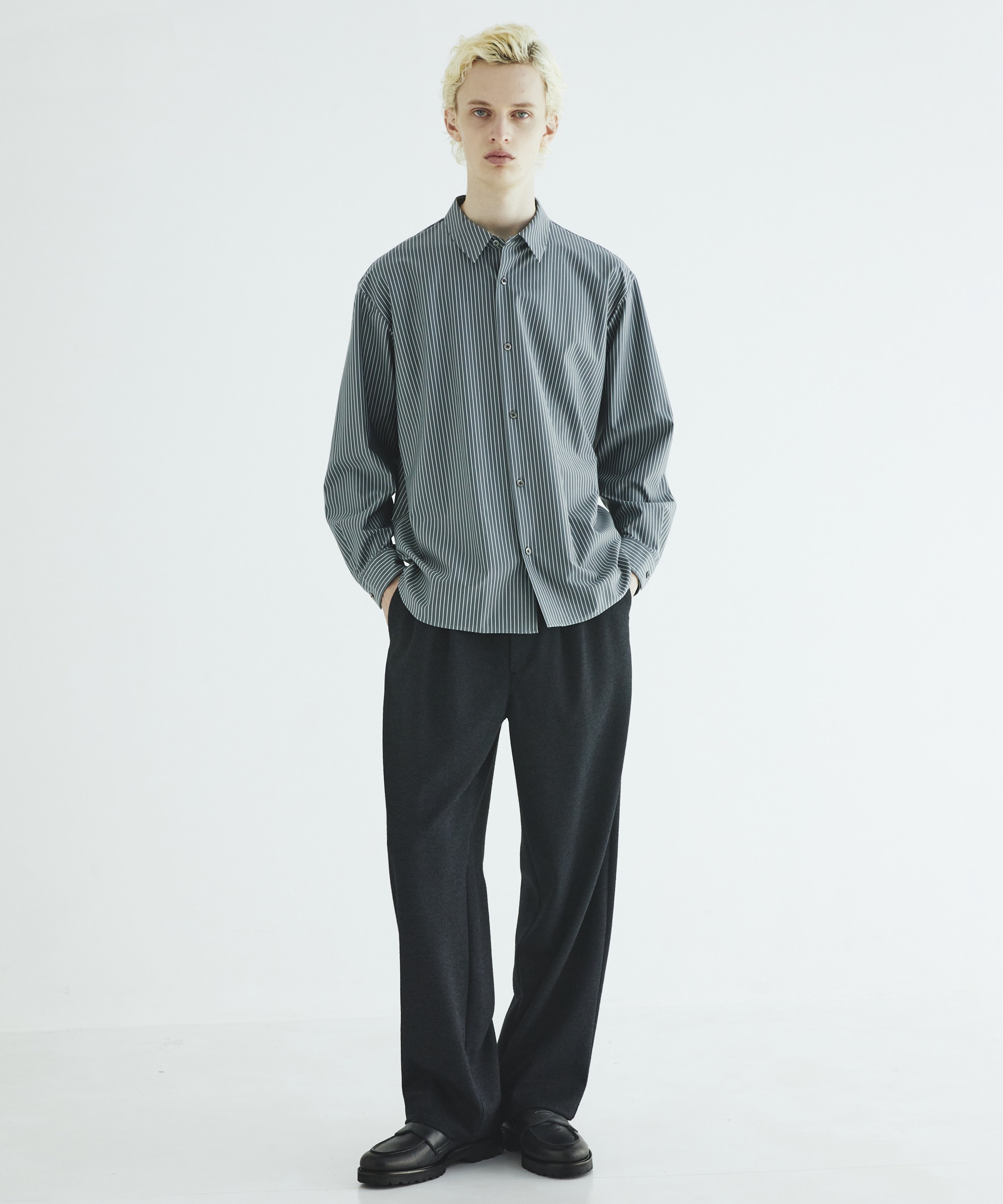 KANEMASA KNITウールネルスラックス