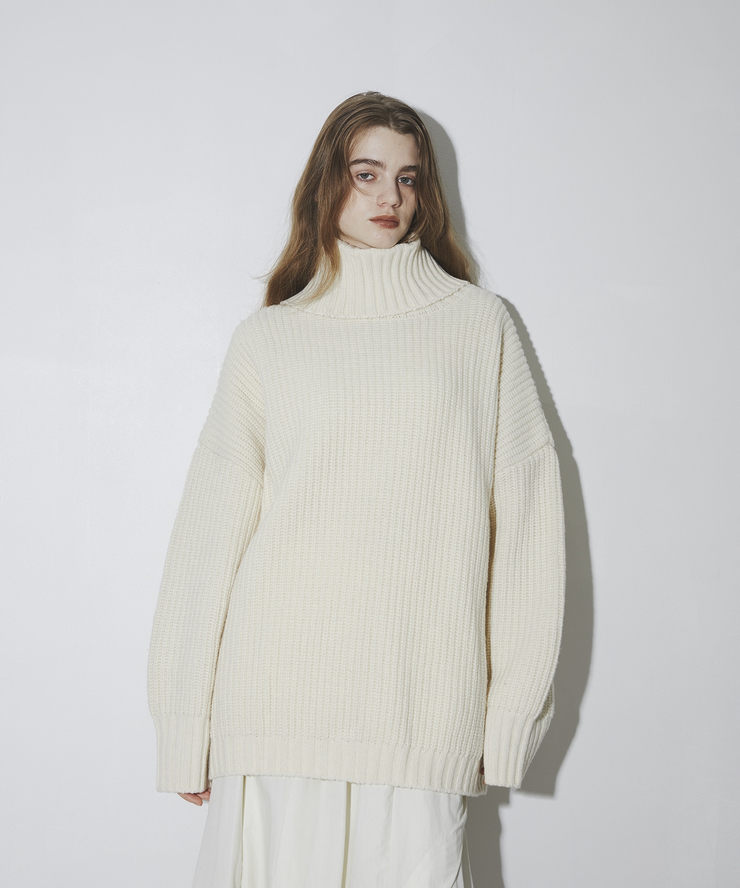 2way オフタートルニットトップス