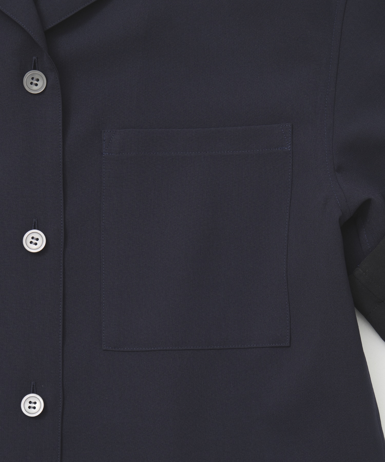 Bicolor Sleeve Short Shirt