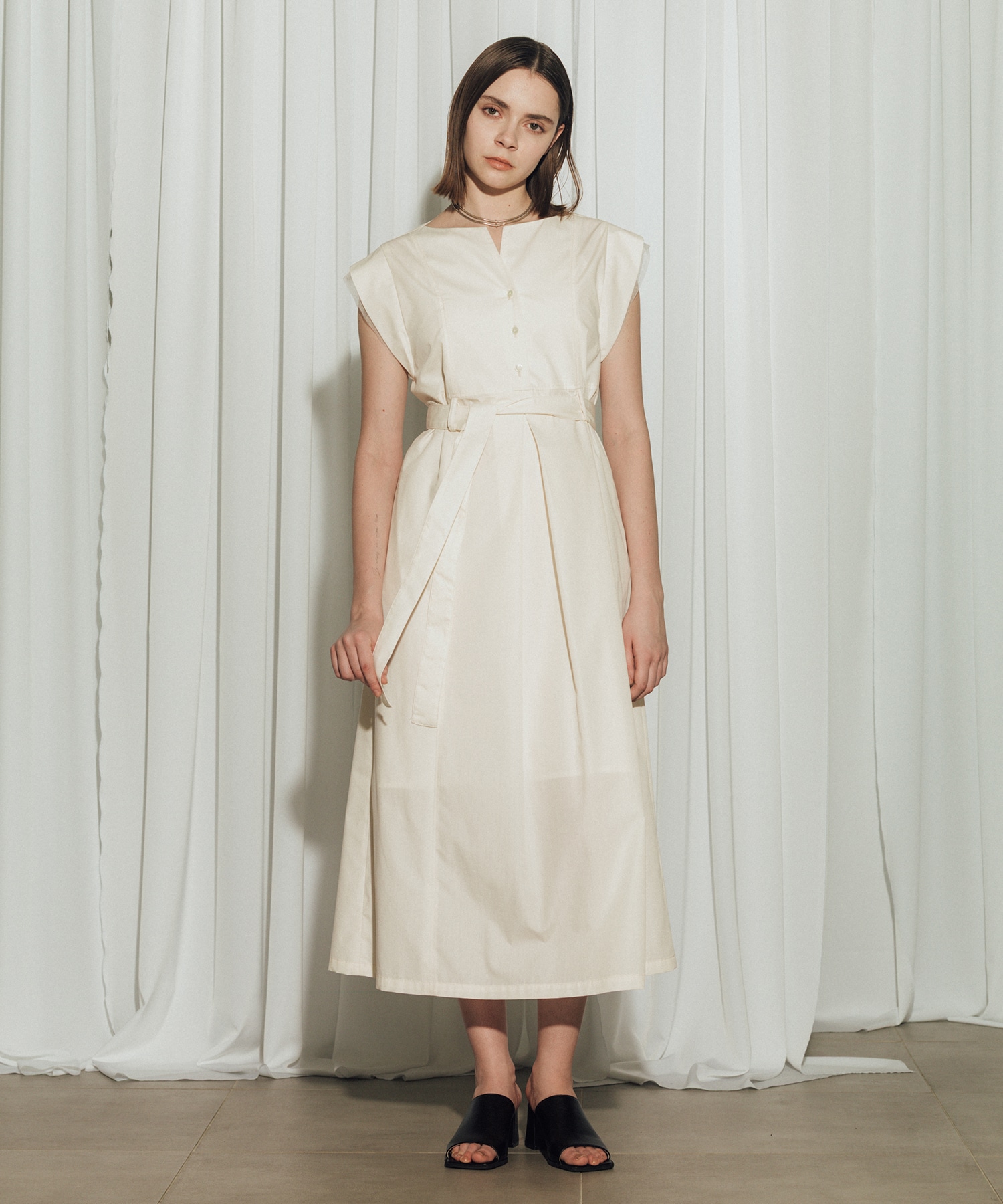 Chambray Belted Dress