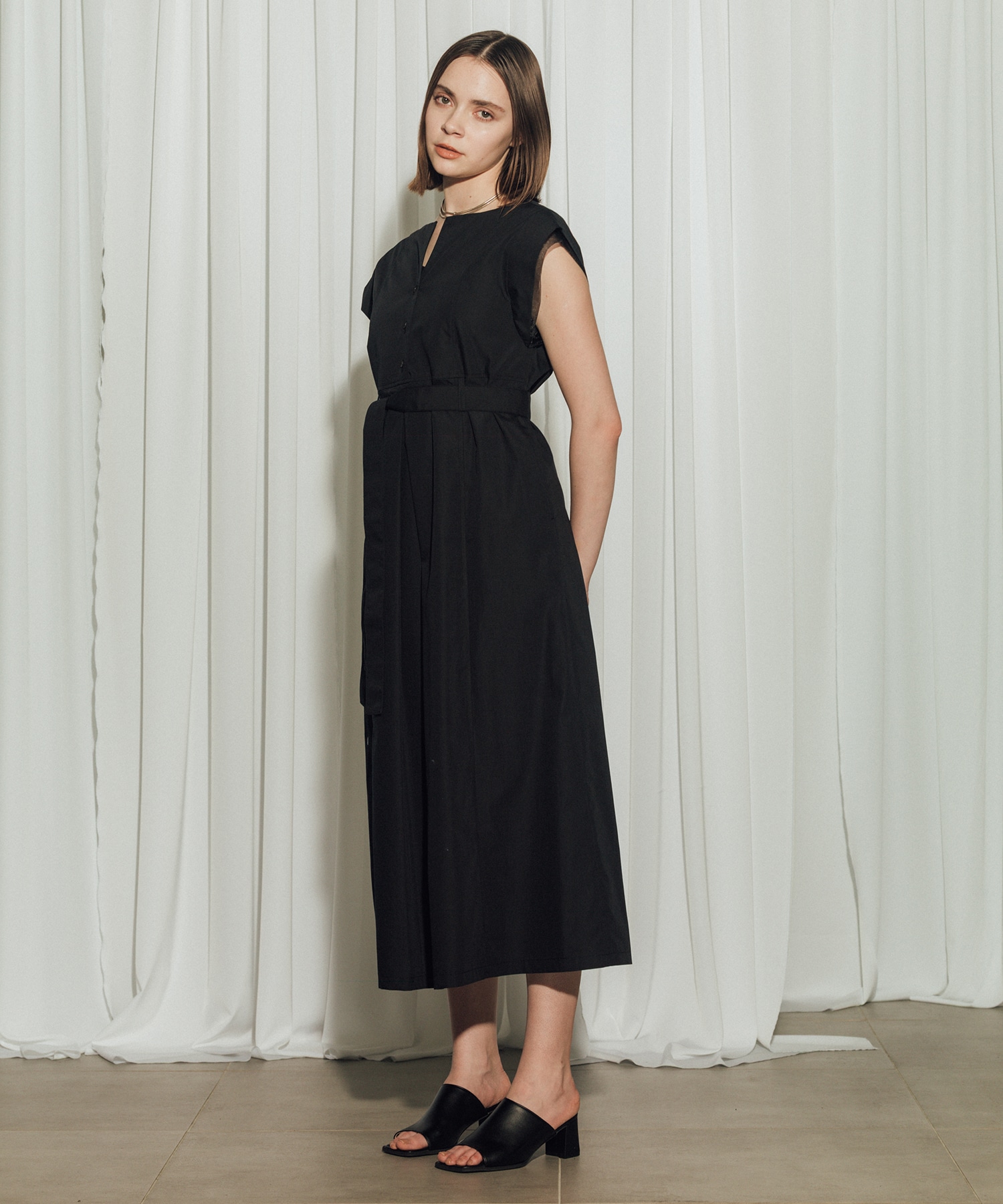 Chambray Belted Dress