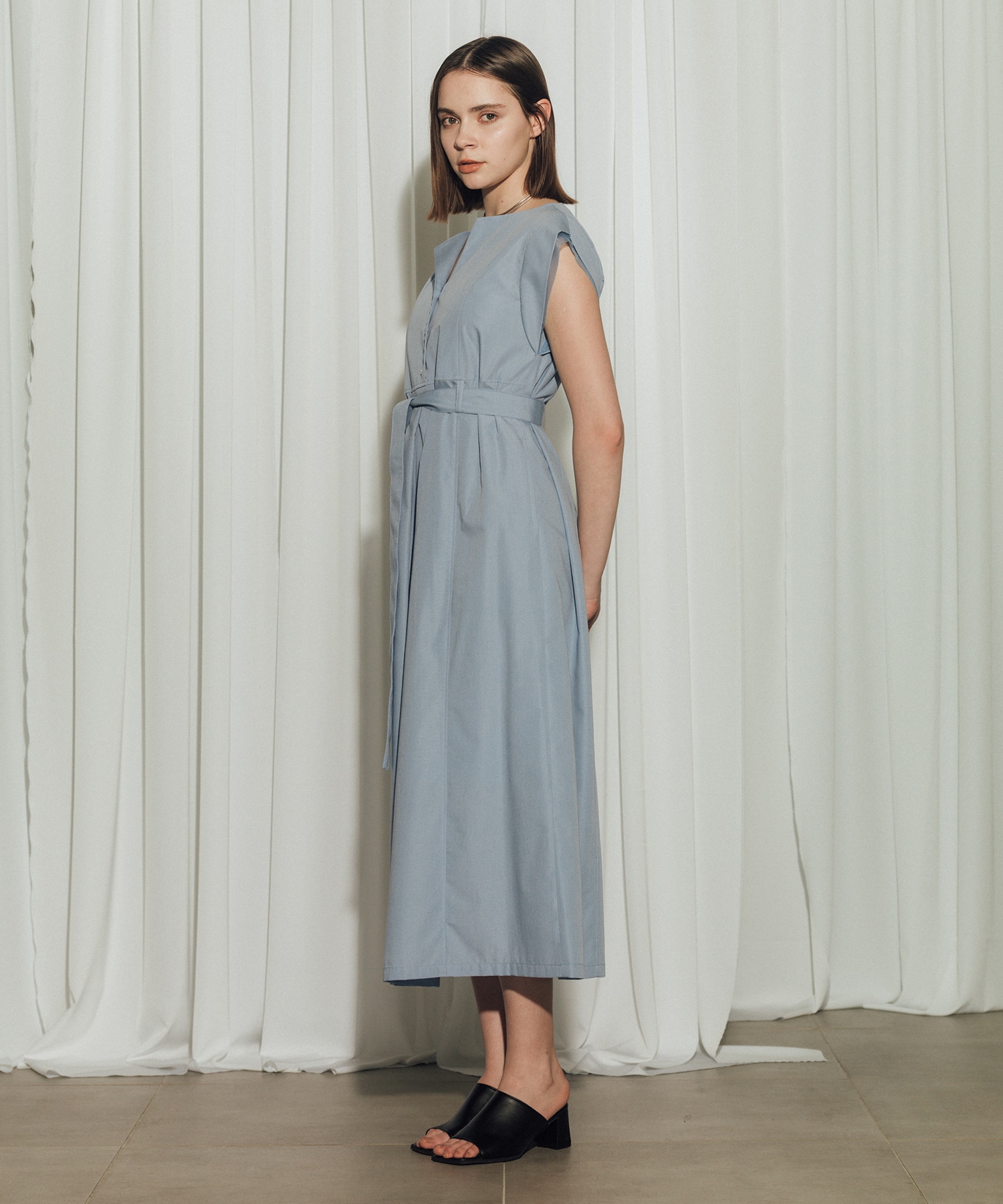 Chambray Belted Dress