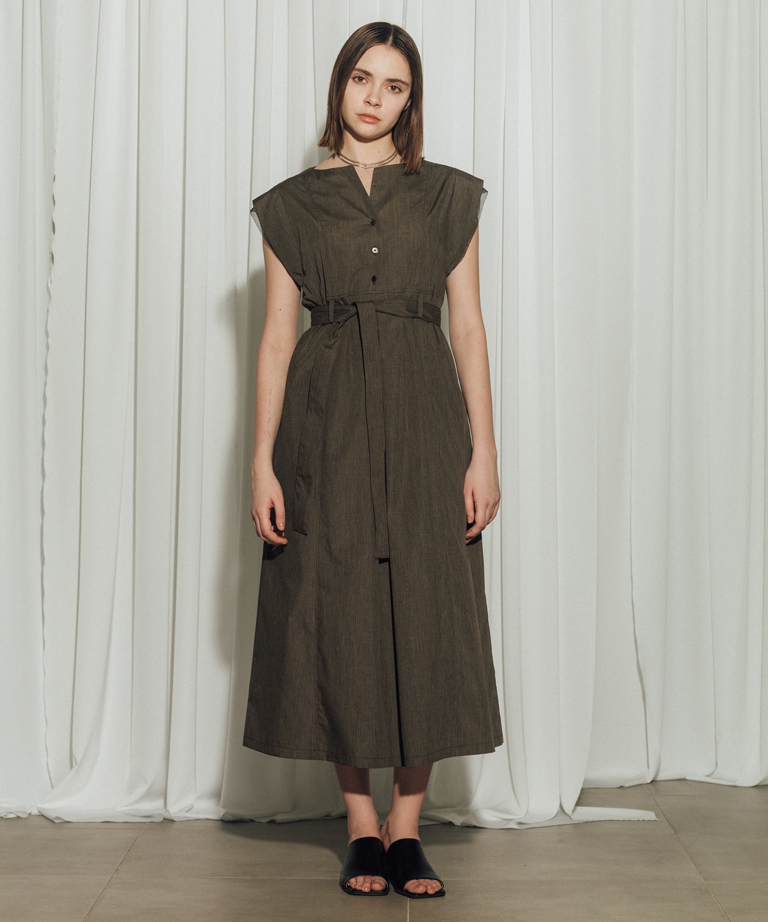Chambray Belted Dress