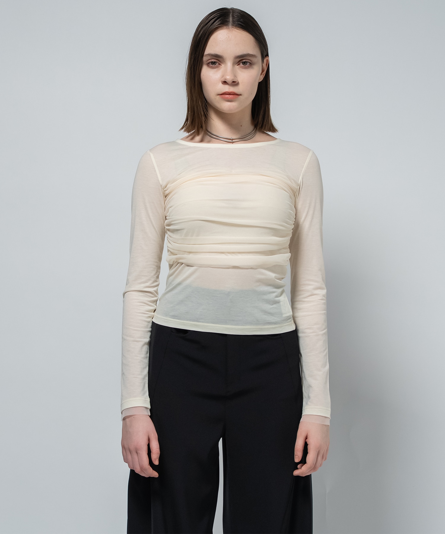 Sheer Tulle Combination Tops