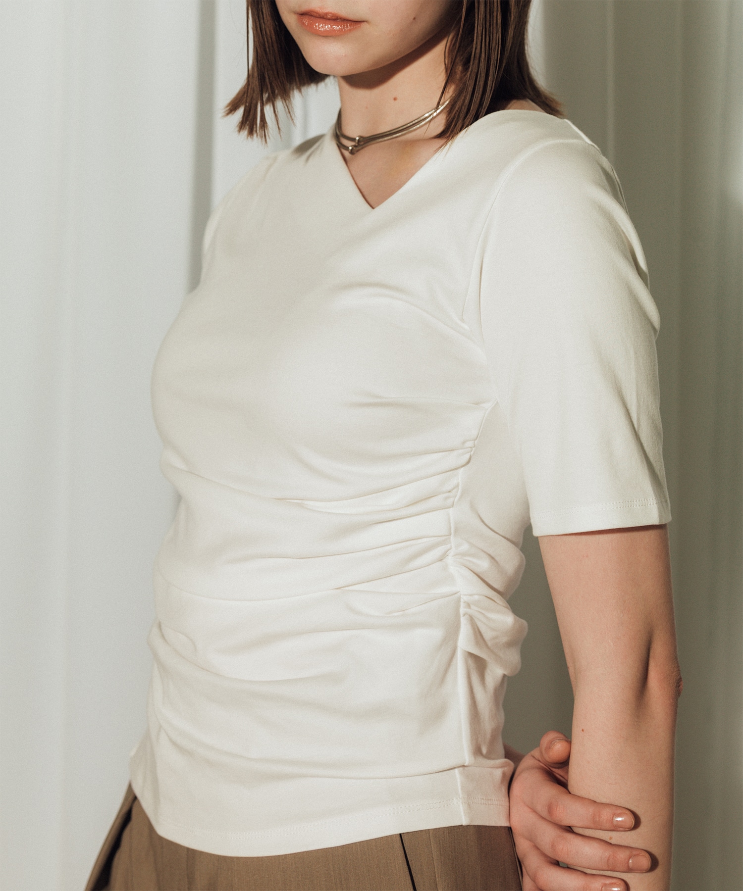 Asymmetry Tack Drape Tee