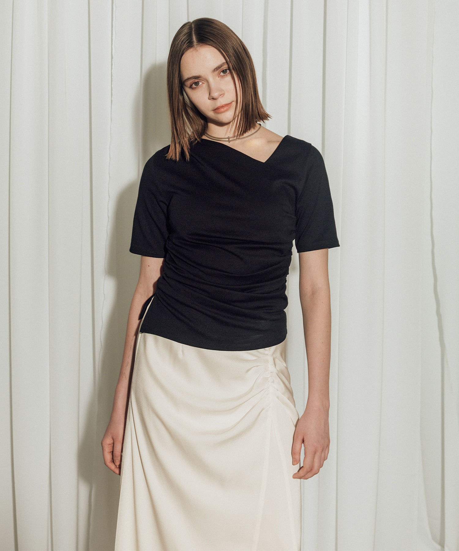 Asymmetry Tack Drape Tee