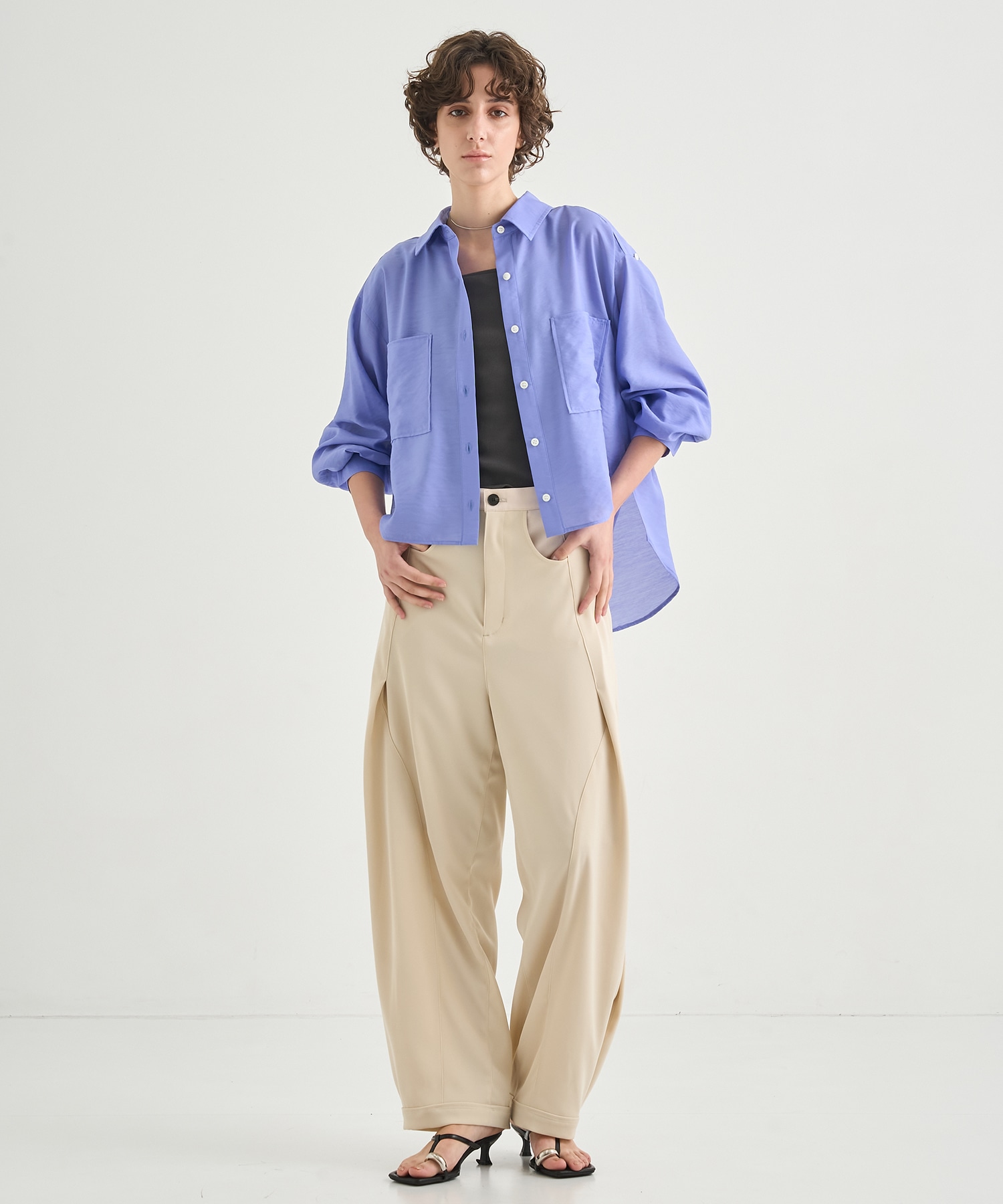 Twill Barrel Leg Pants