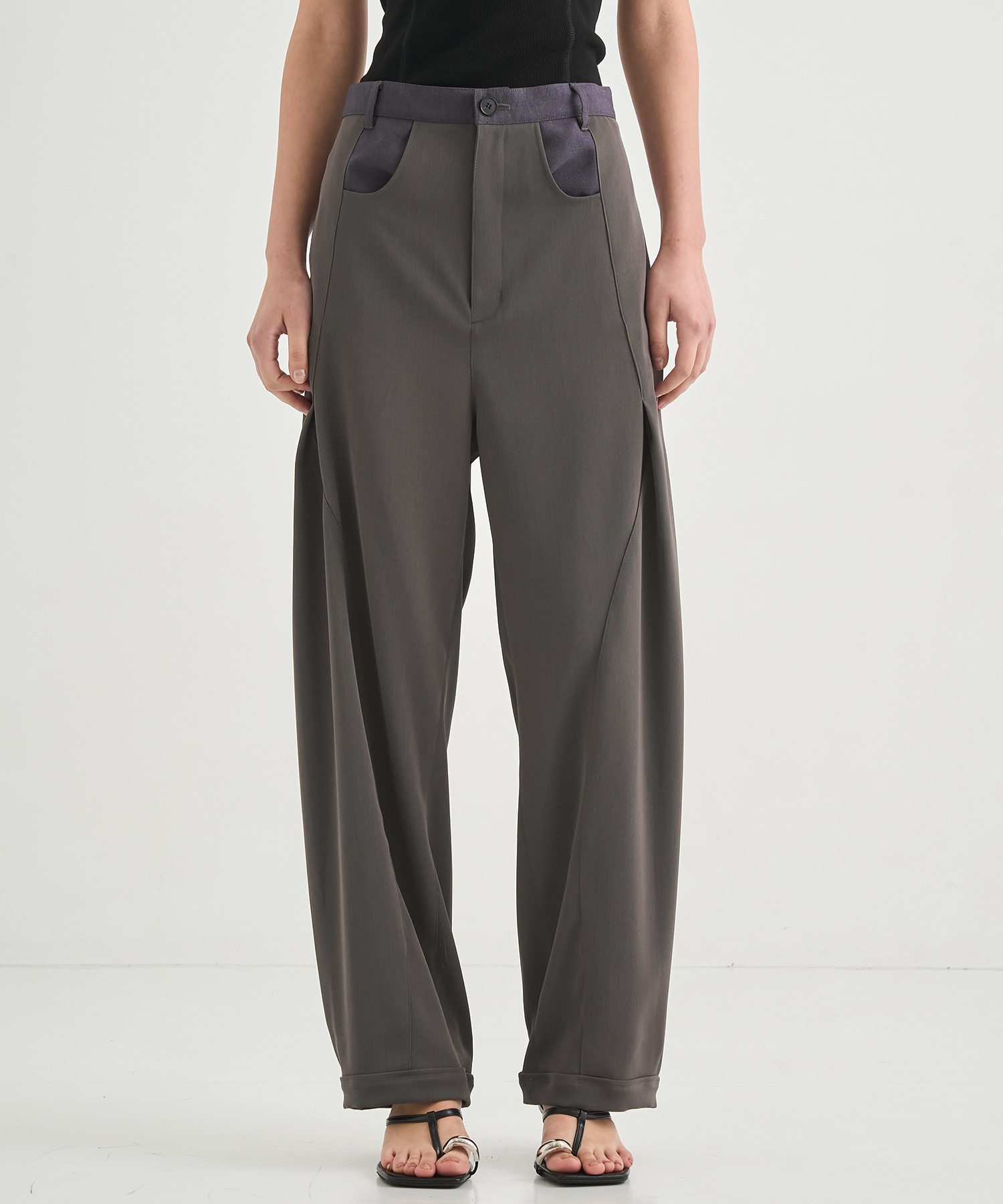 Twill Barrel Leg Pants