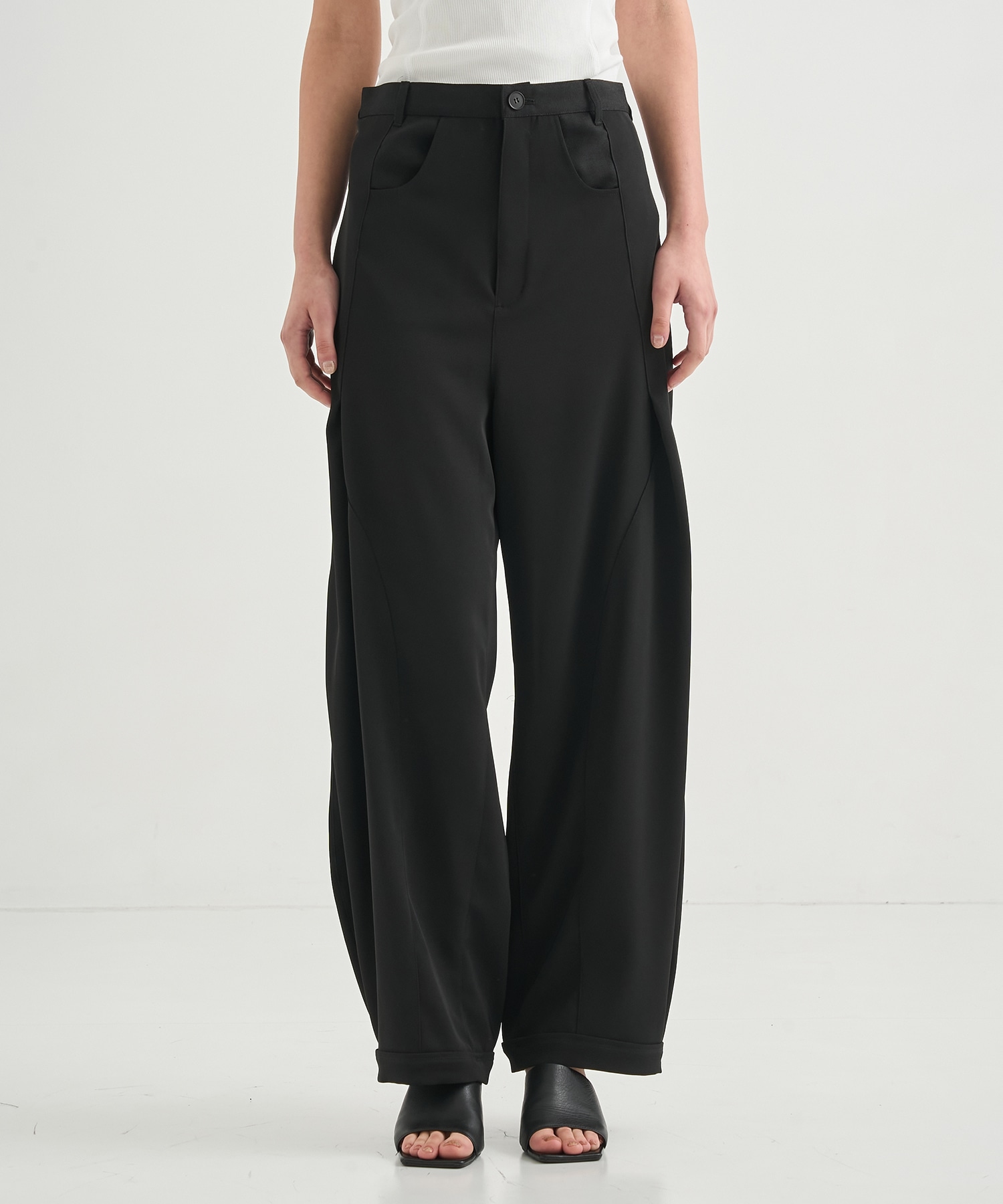 Twill Barrel Leg Pants