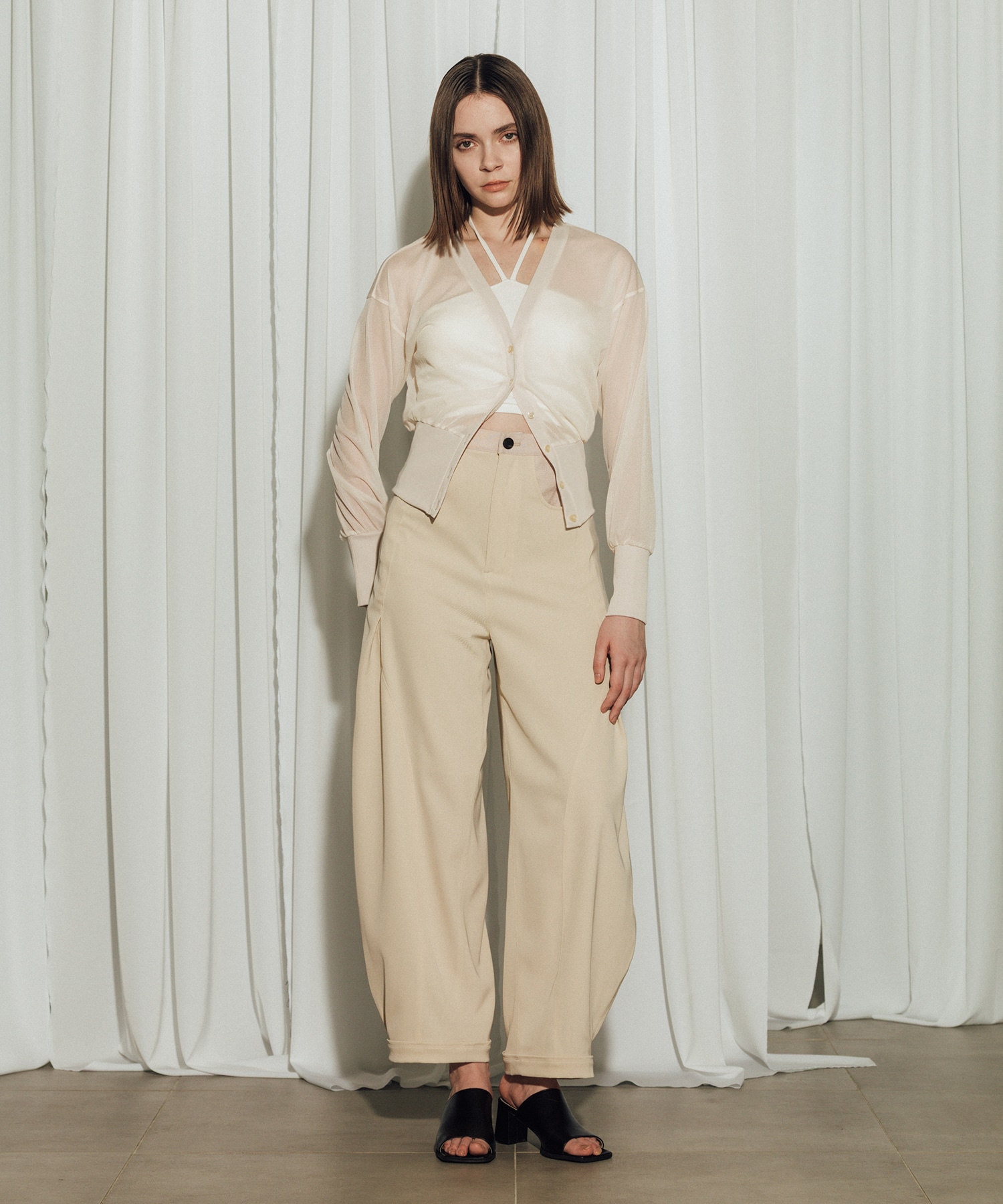 Twill Barrel Leg Pants