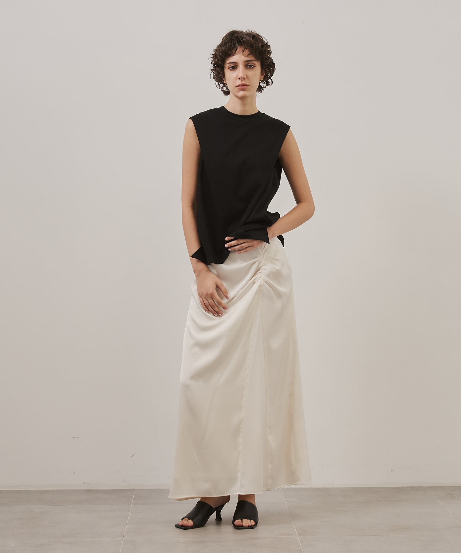 Gather Satin Skirt