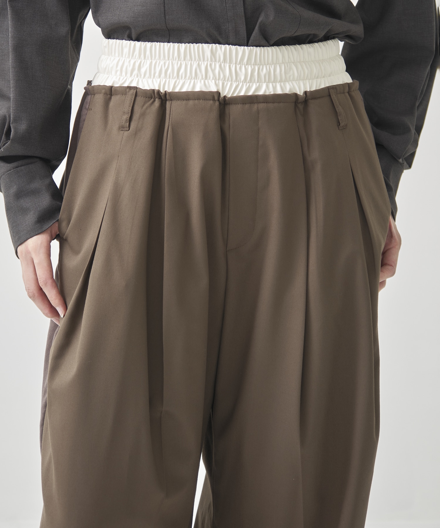 LeatherWaist Relax Pants