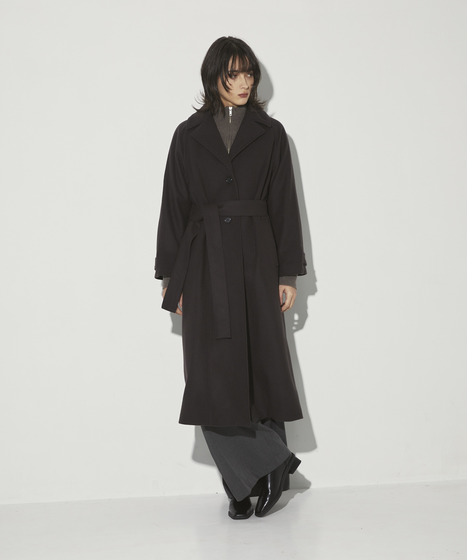 DoubleCollar Raglan Coat