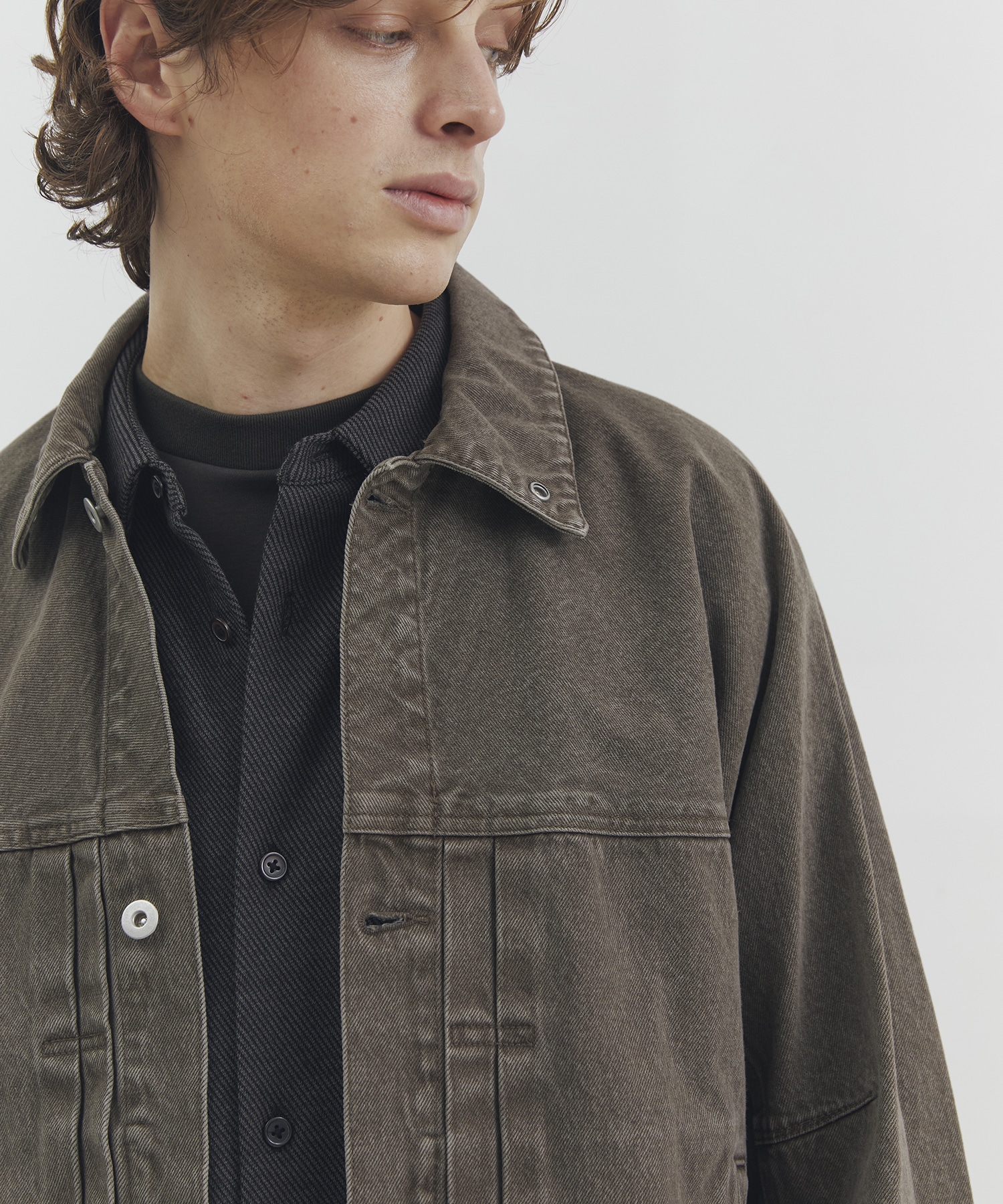 フェードデニムブルゾン