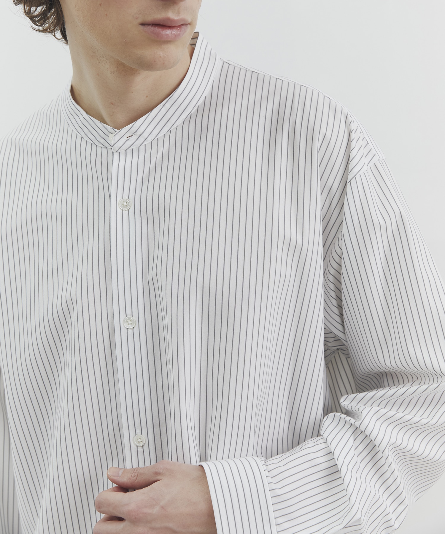 KANEMASA KNITバンドカラーシャツ