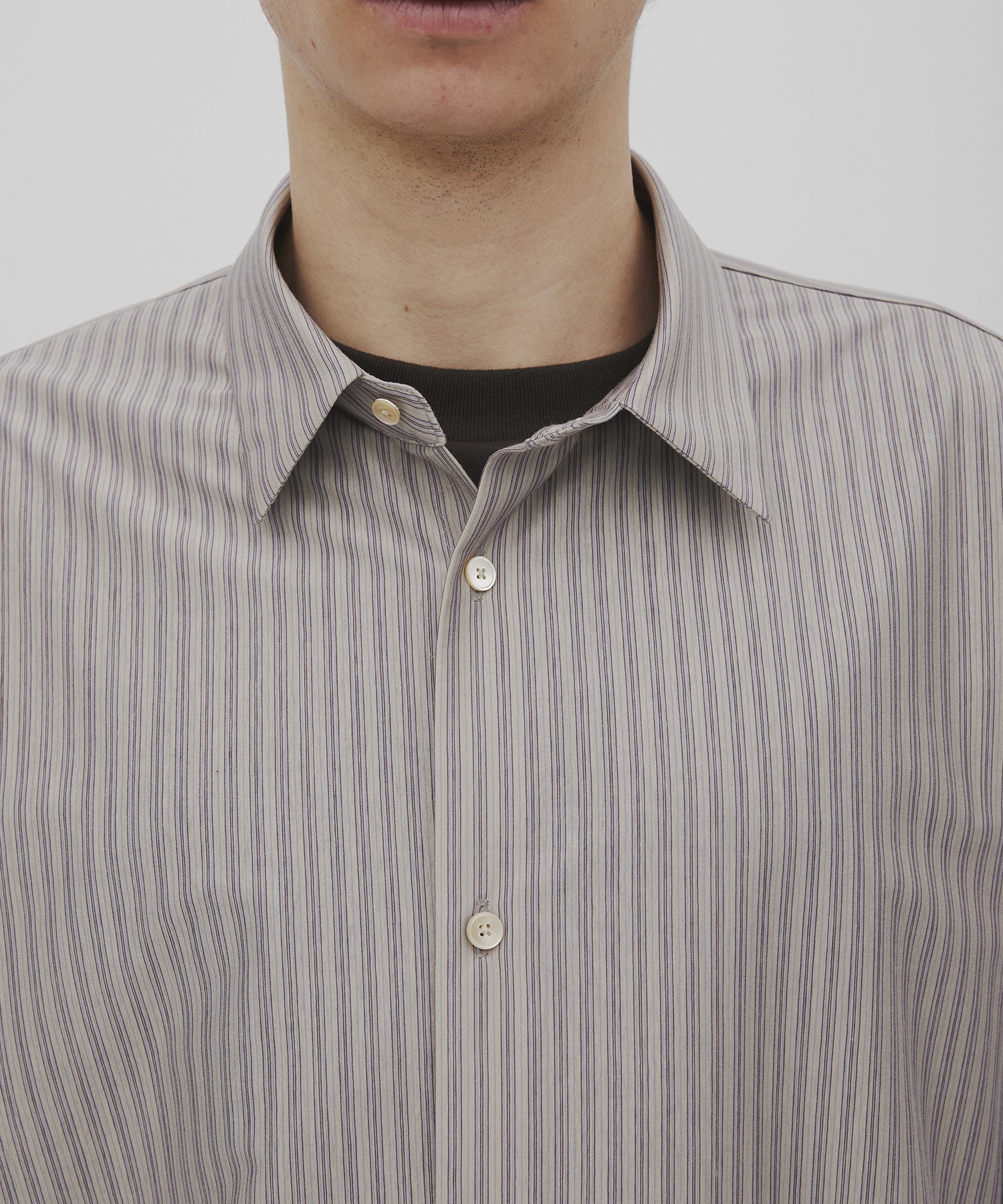 KANEMASA KNIT マルチストライプシャツ