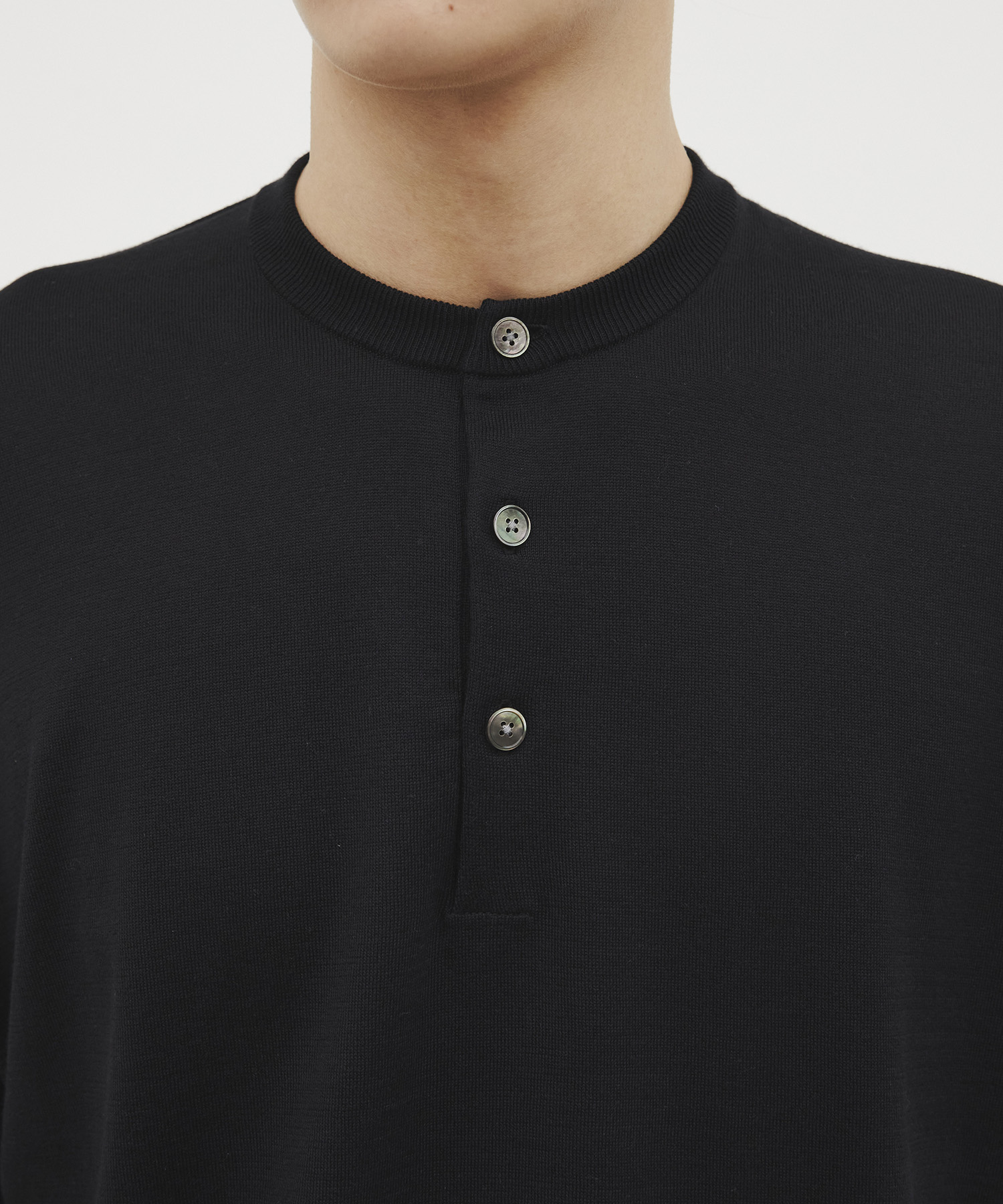 Sea island cotton ヘンリーネック