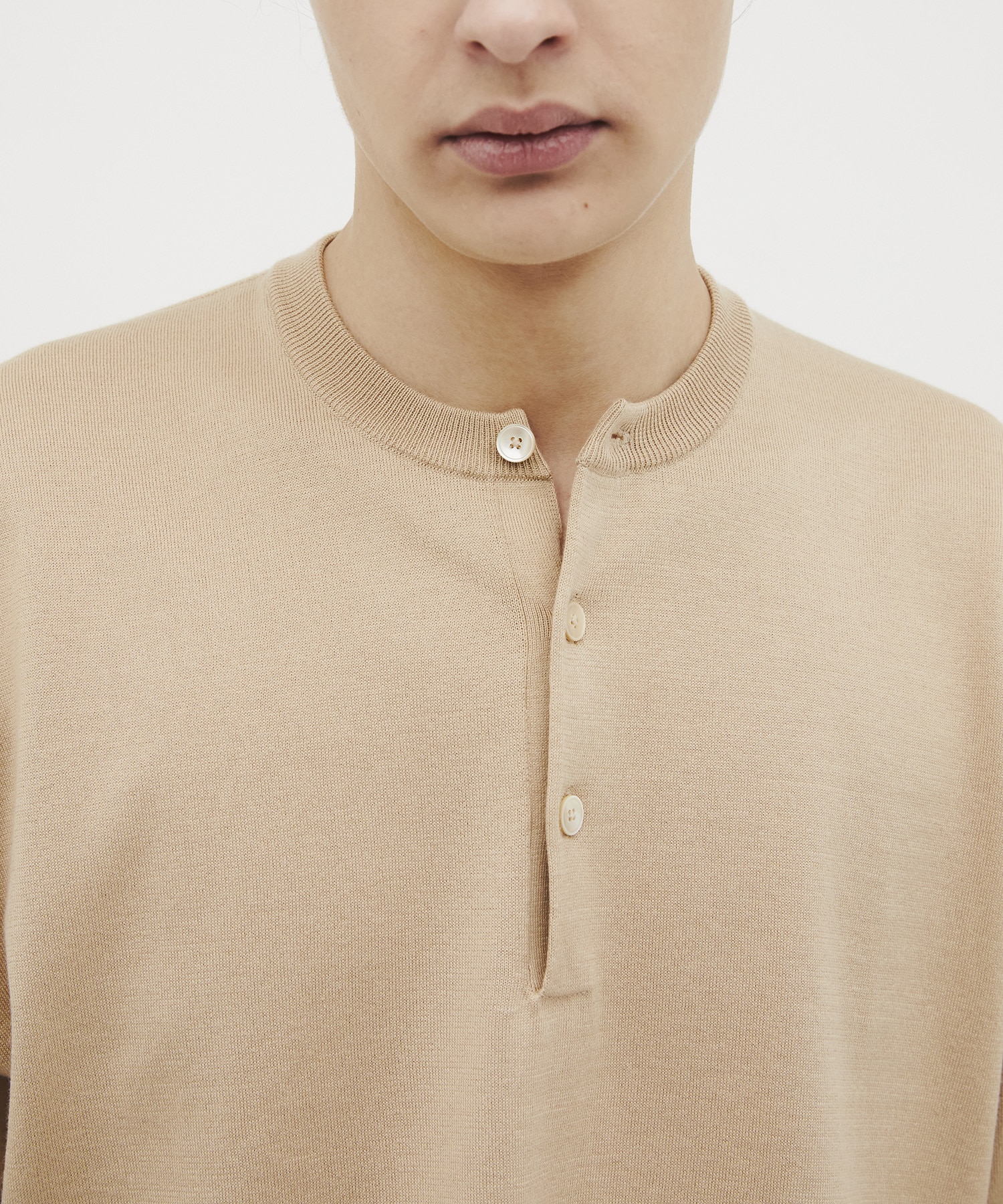 Sea island cotton ヘンリーネック