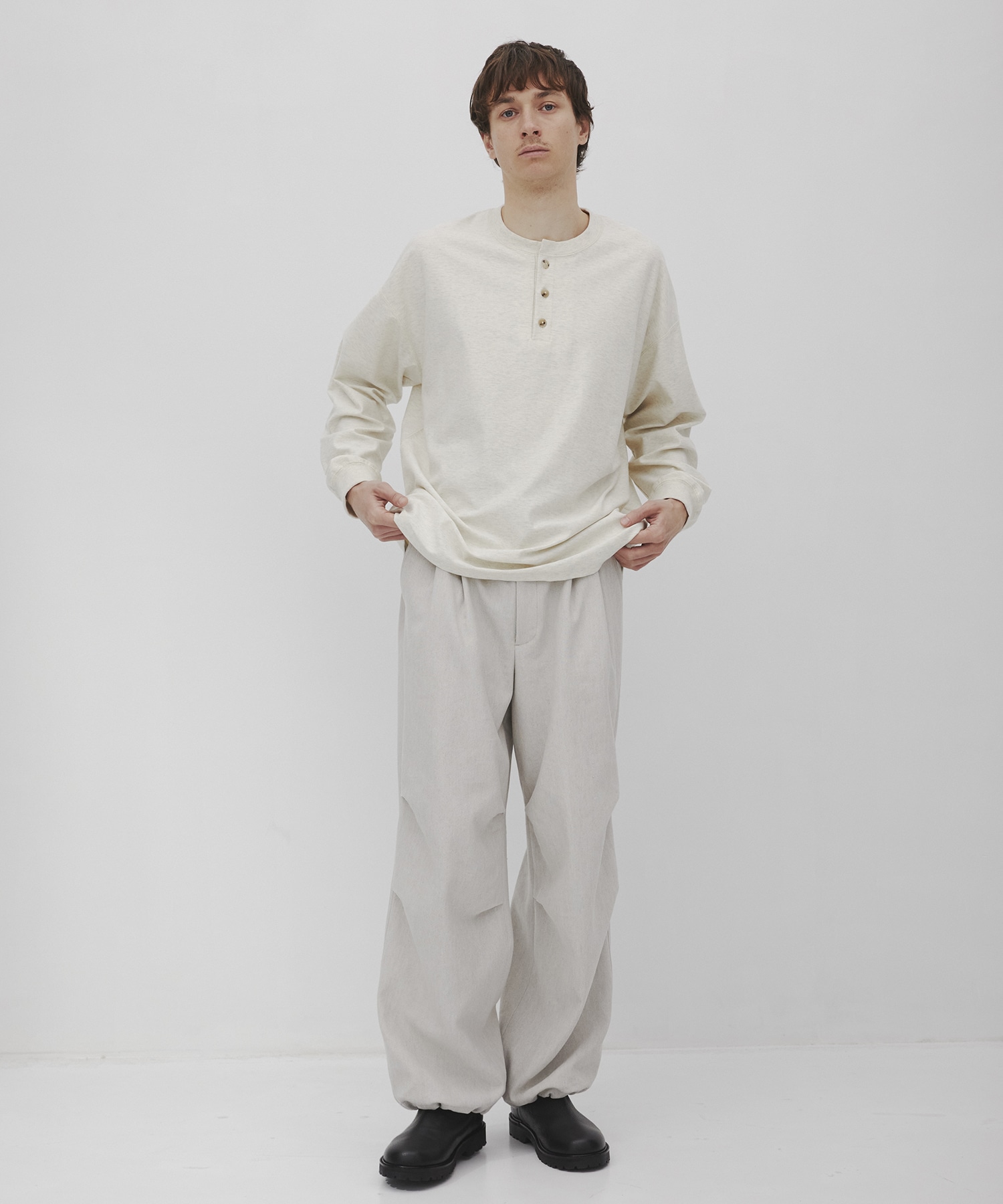 リネンキャンバス パラシュートパンツ