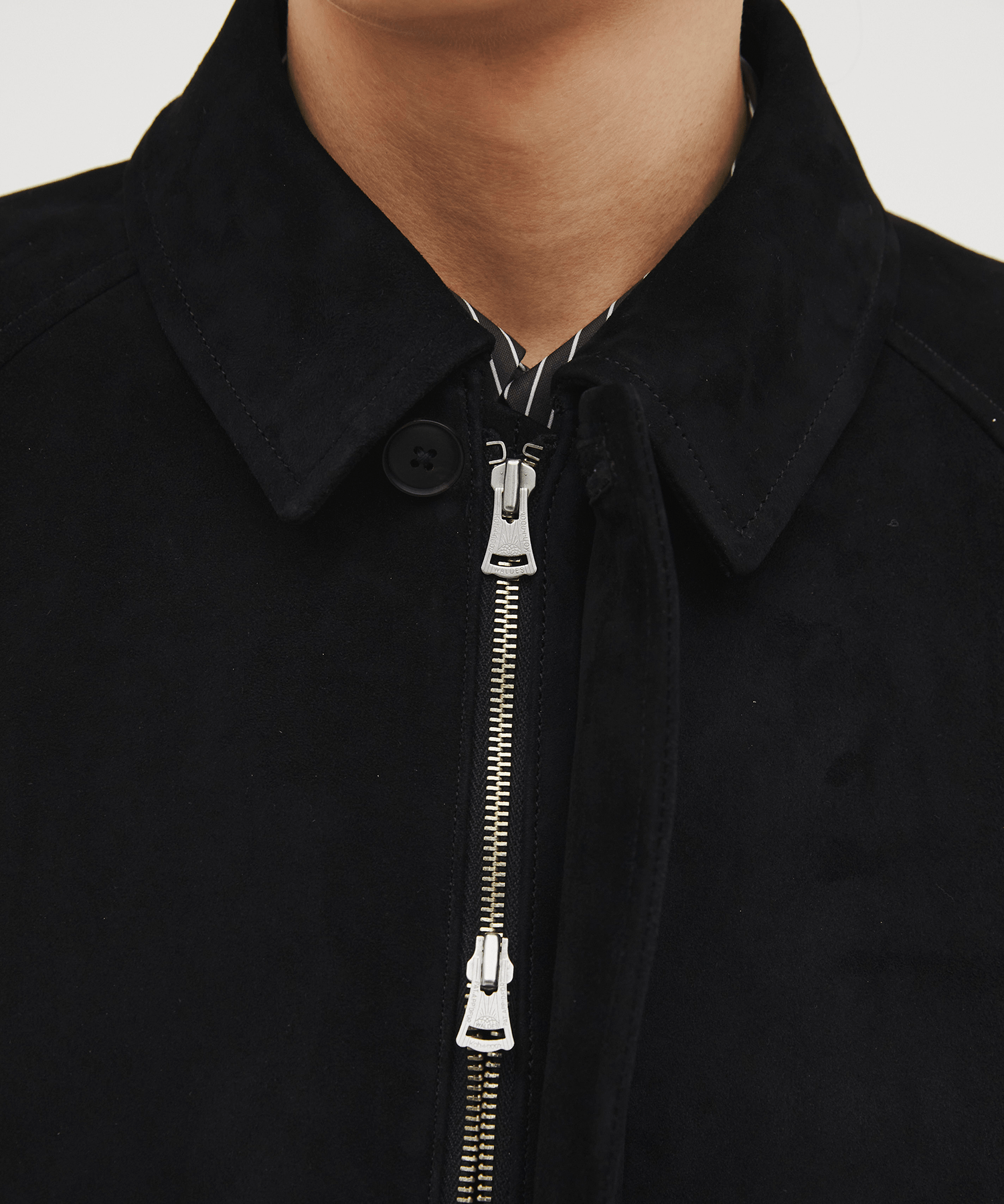 Kuramae leather zip-up jacket