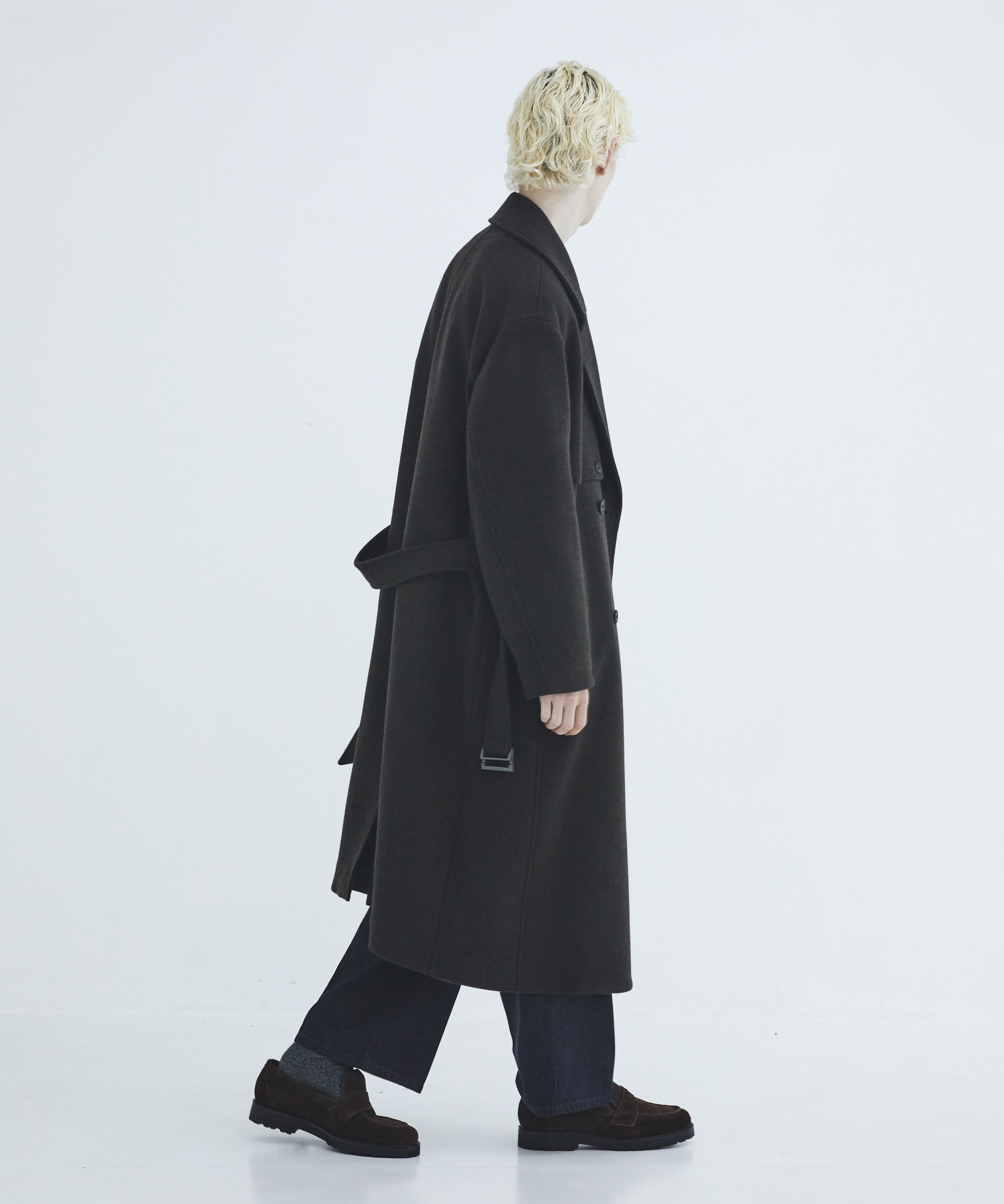 Premium meltonベルテッドコート