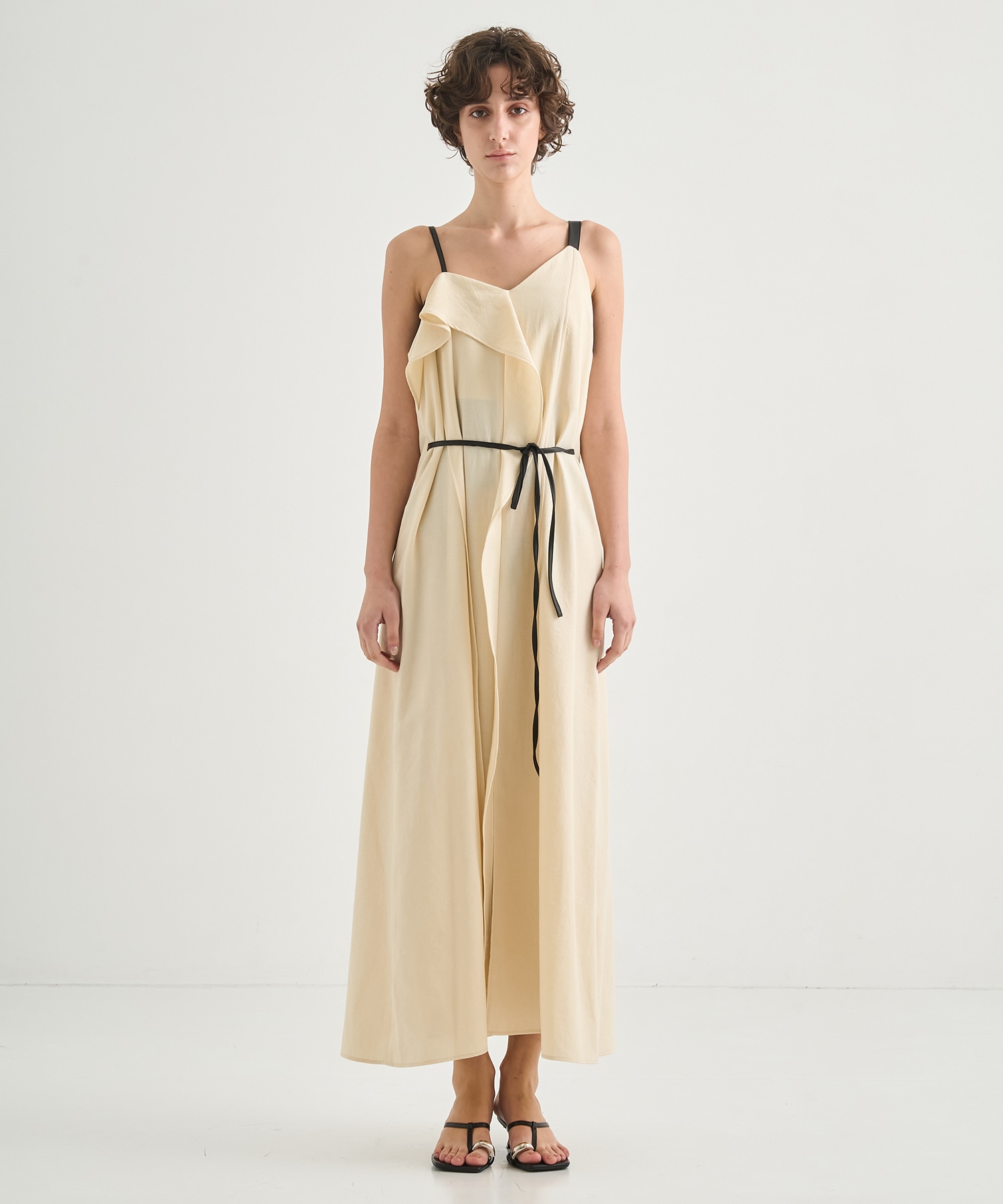 Leather Belted Camisole Dress