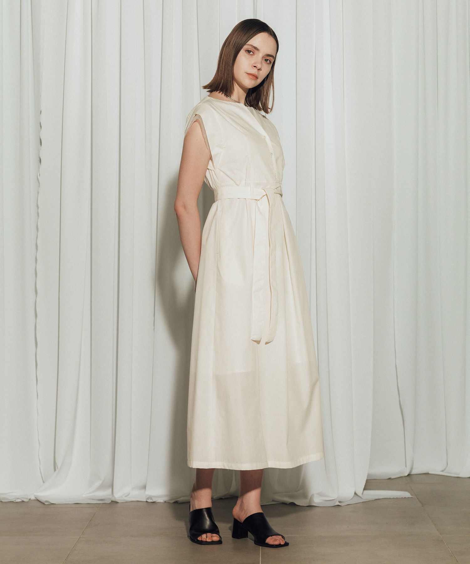Chambray Belted Dress