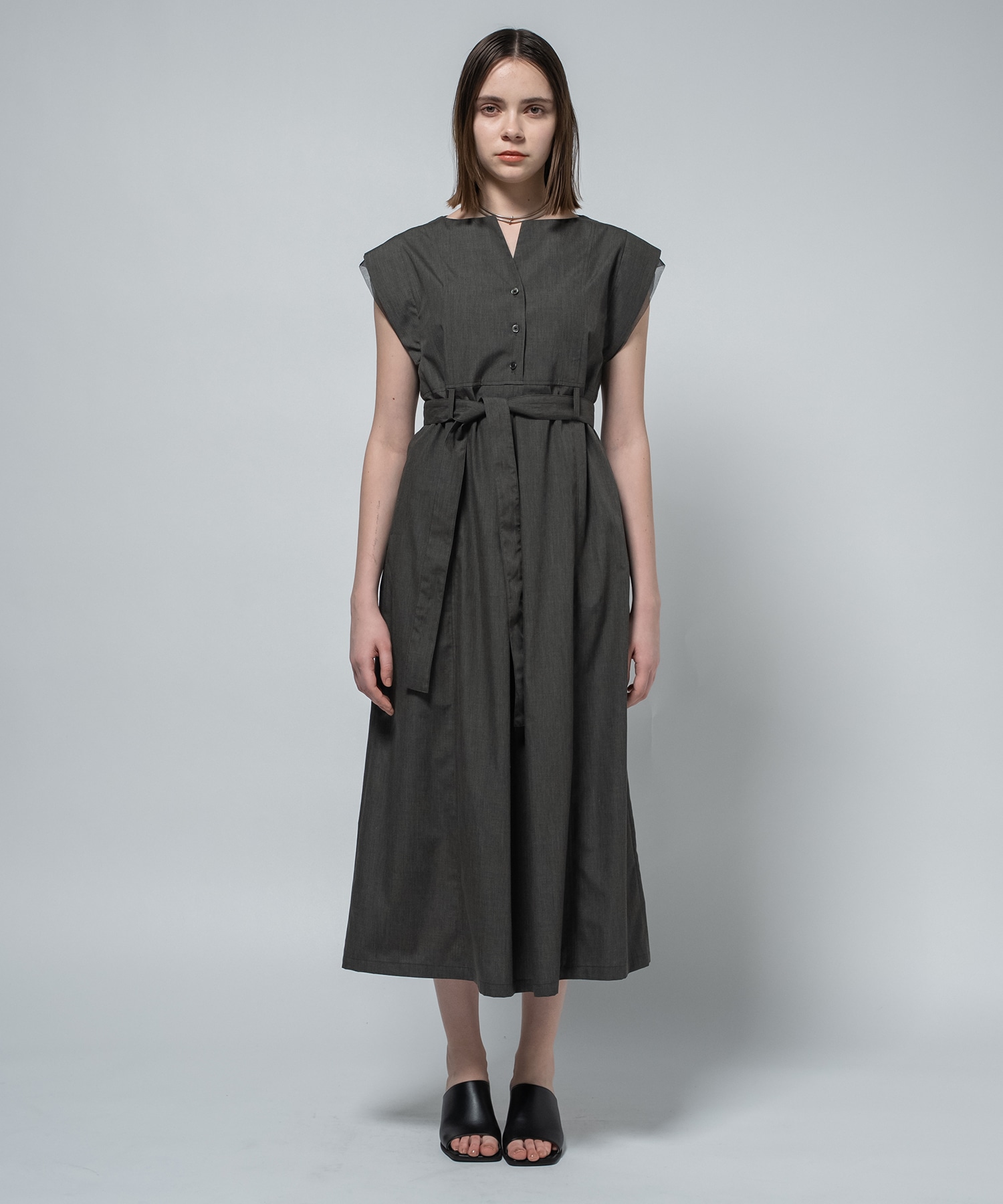 Chambray Belted Dress