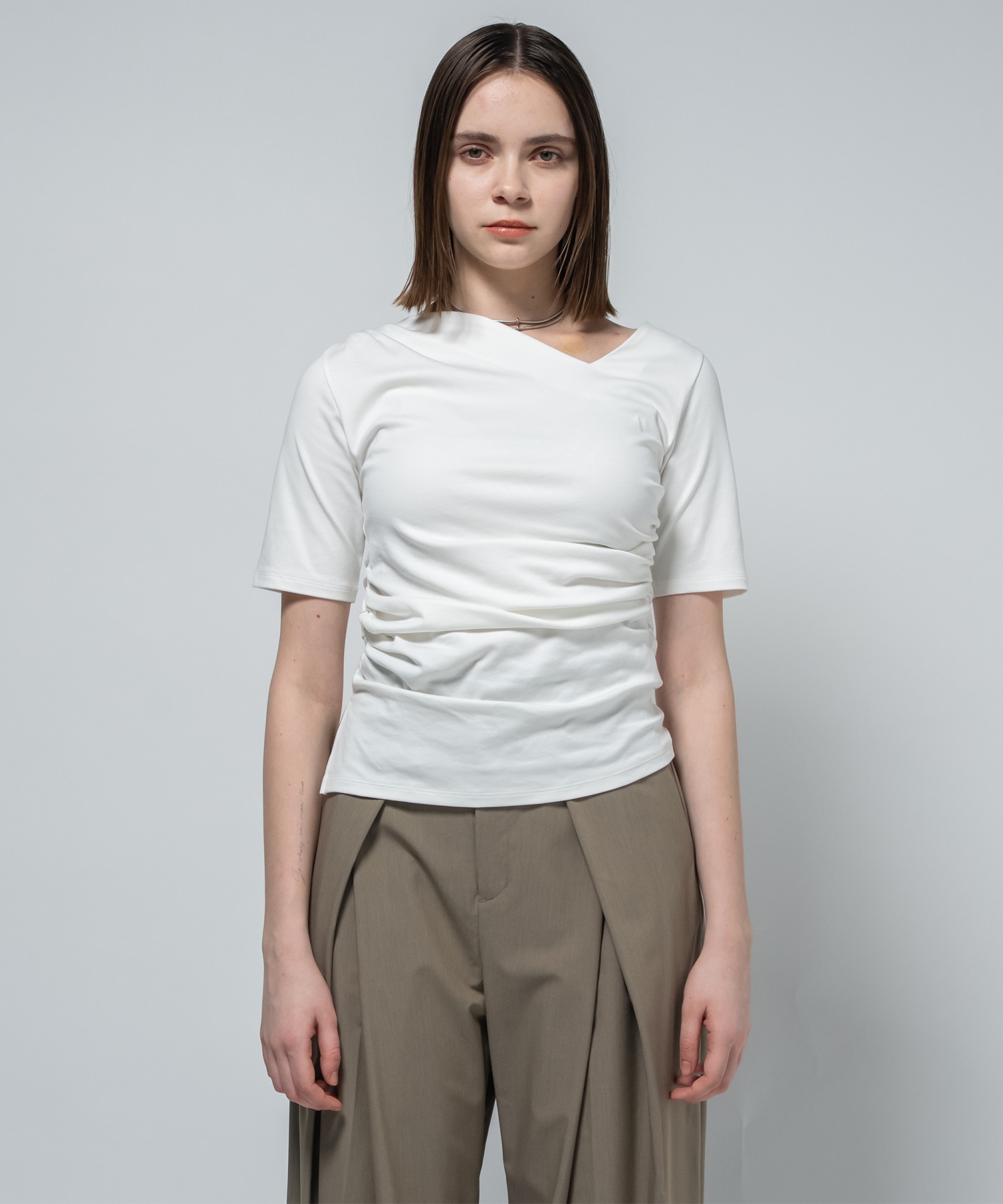 Asymmetry Tack Drape Tee