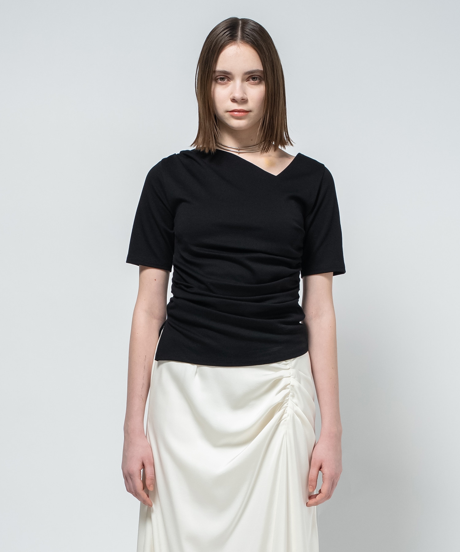 Asymmetry Tack Drape Tee