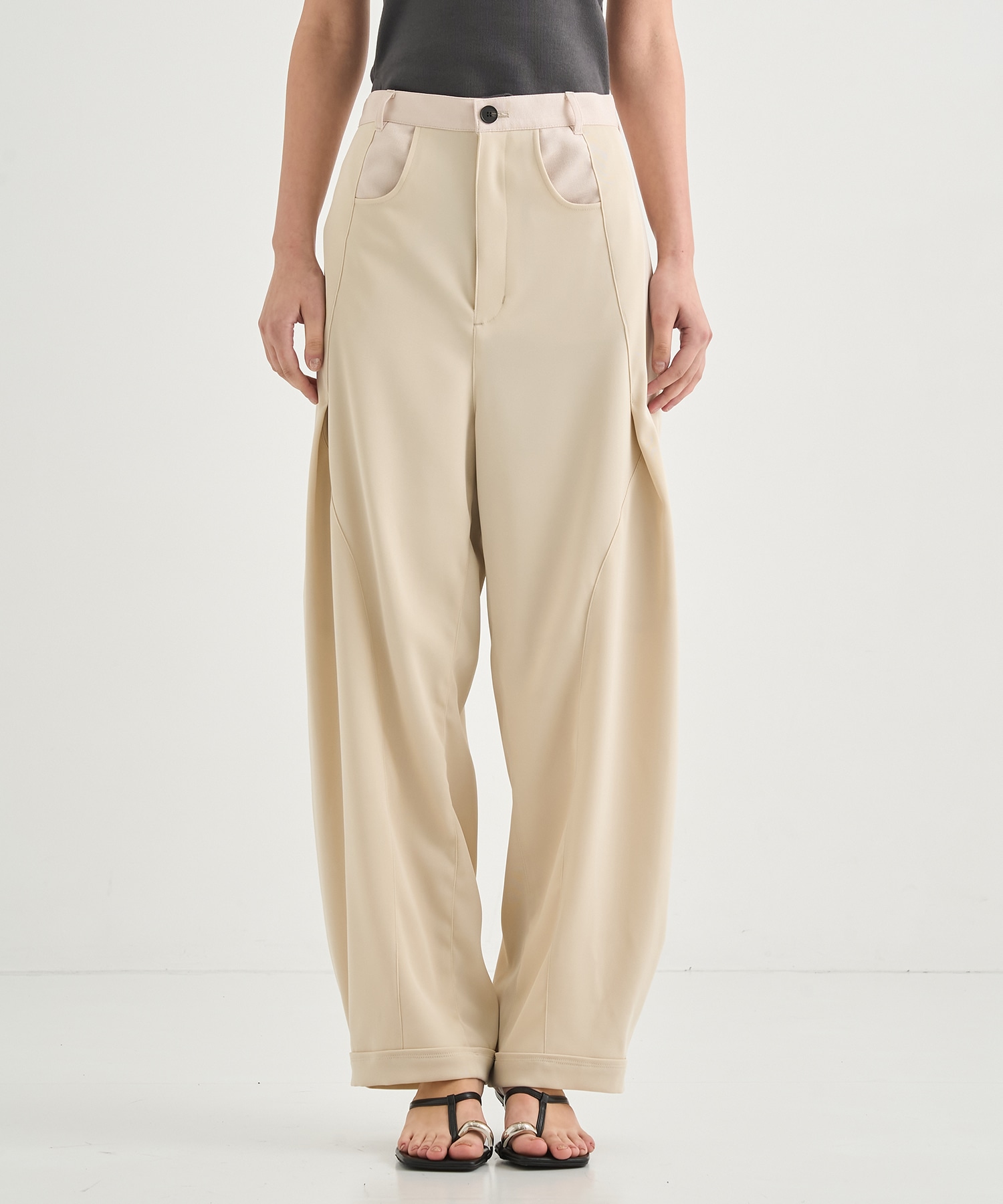 Twill Barrel Leg Pants